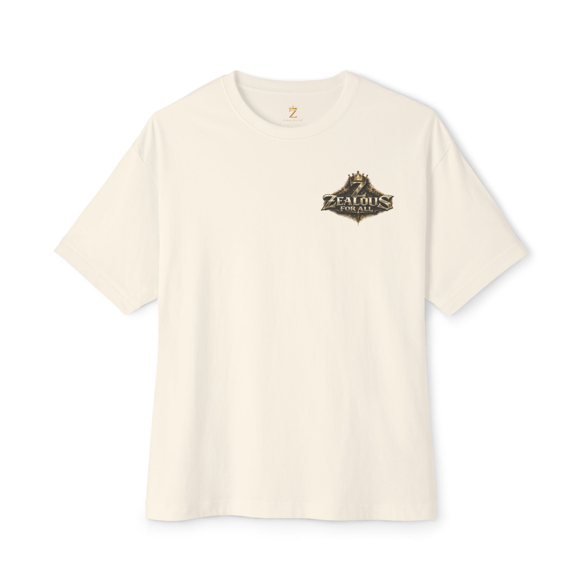 Adult *Oversized* Discipline Over Emotions (Back) Graphic Tee (Gold Heart) Printify