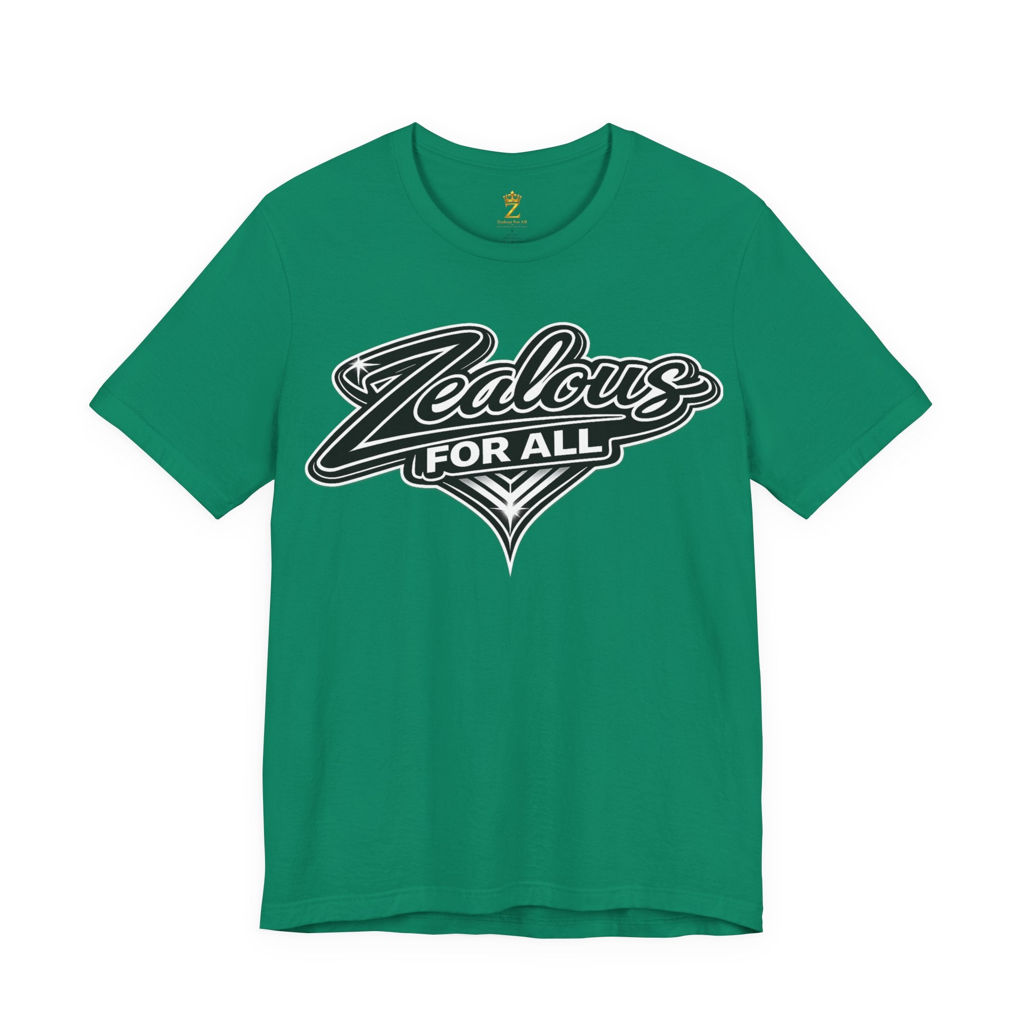 Zealous For All Graphic T-Shirt (Black Logo) Printify