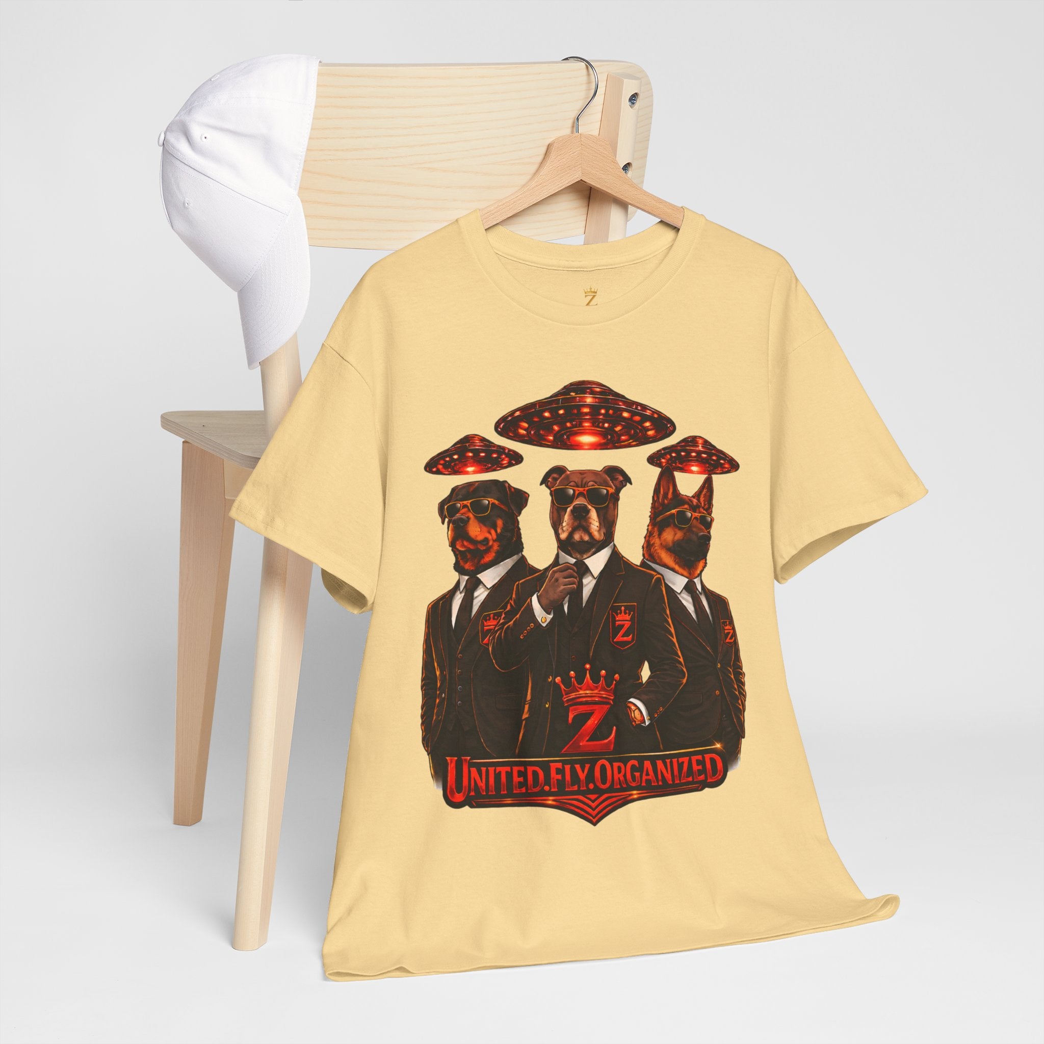 Adult "United. Fly. Organized." Graphic Tee (Red) Printify