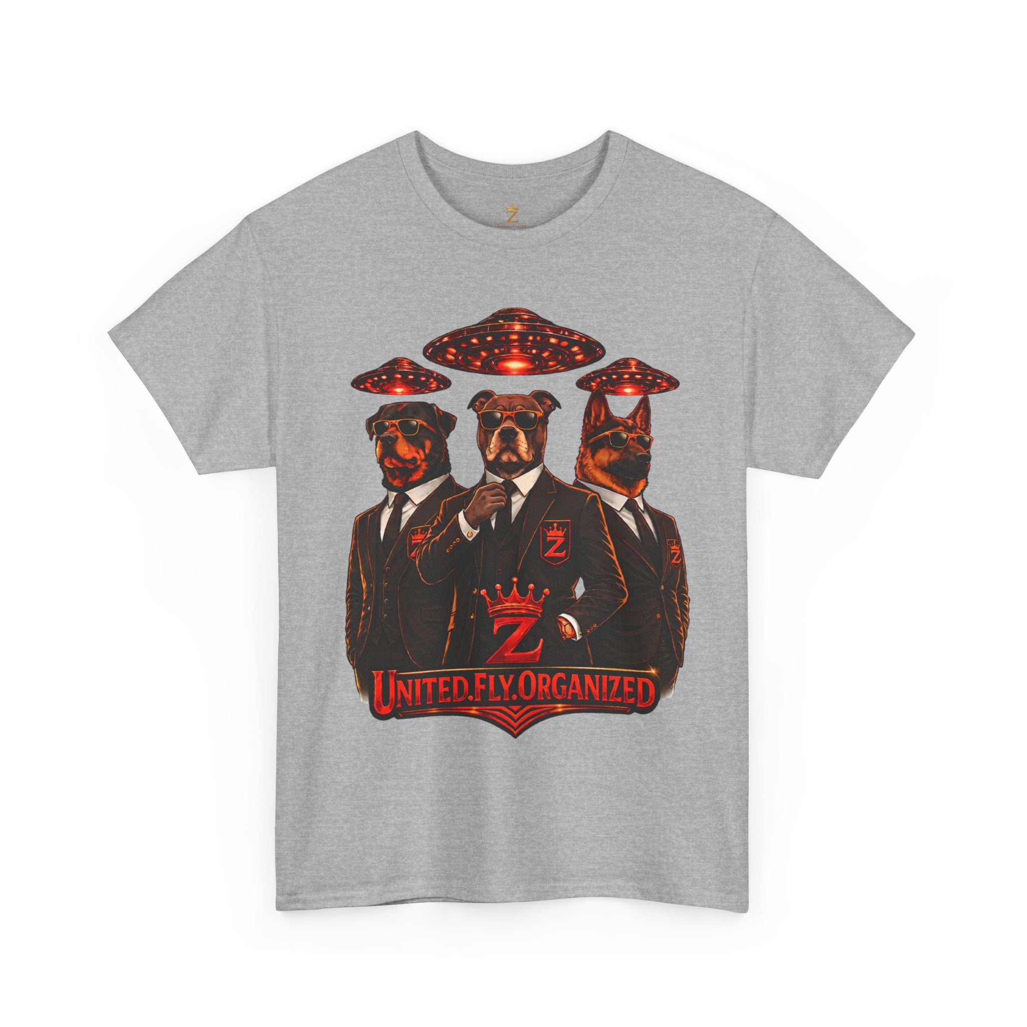 Adult "United. Fly. Organized." Graphic Tee (Red) Printify