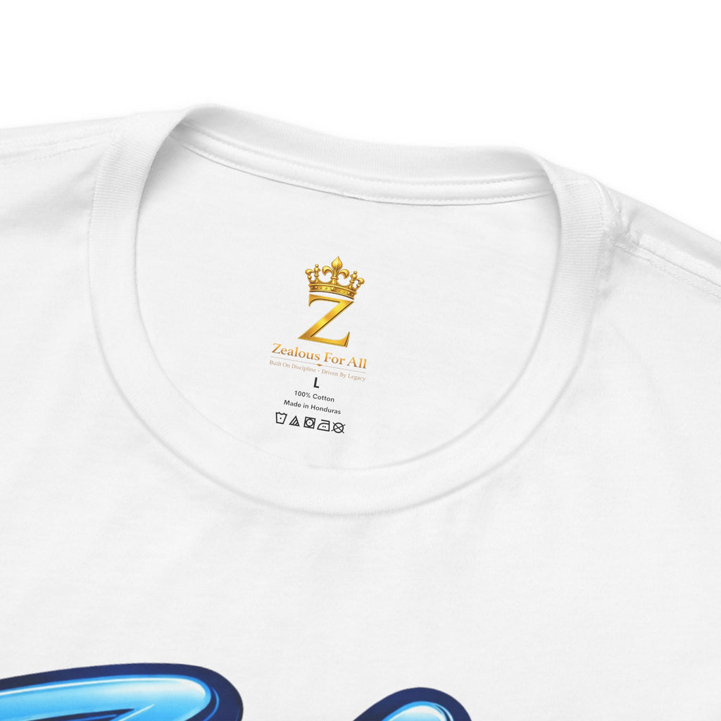 Zealous For All Graphic T-Shirt (Blue Logo) Printify