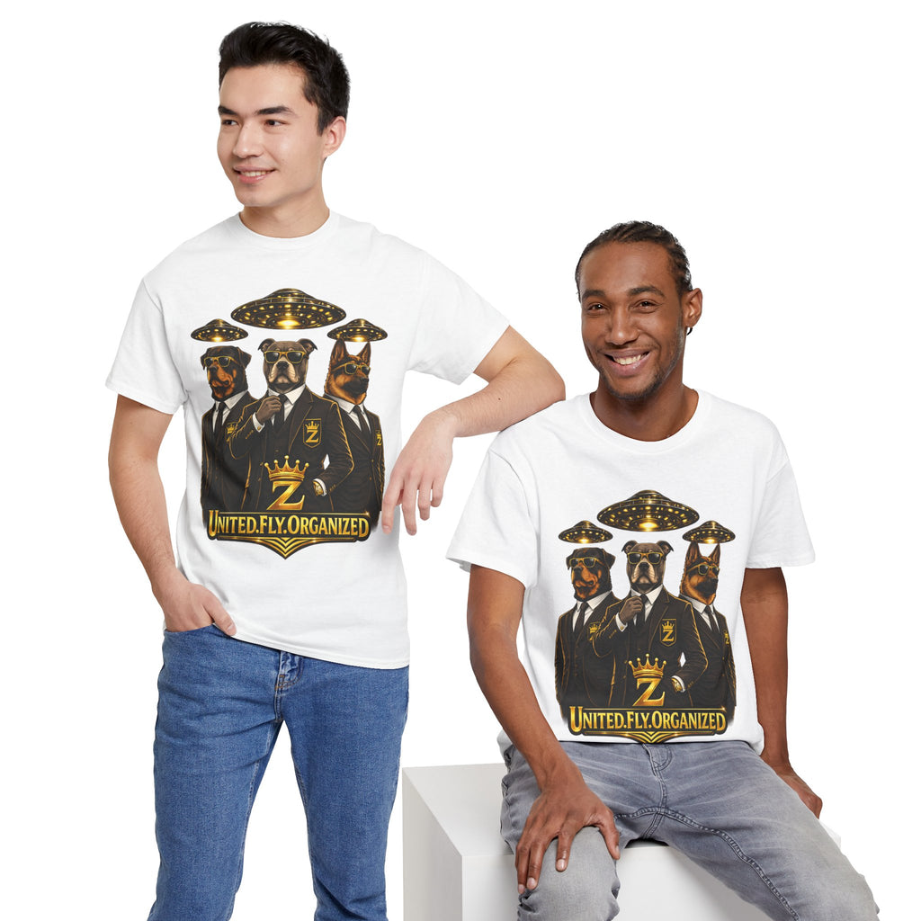 Adult "United. Fly. Organized." Graphic Tee (Gold) Printify