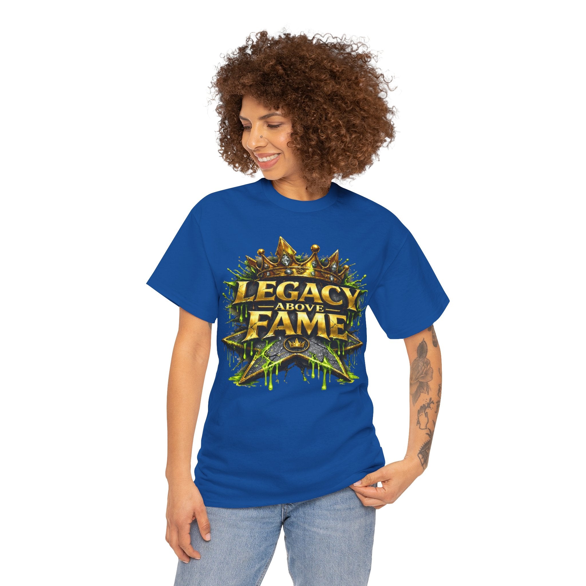 Adult Legacy Above Fame Graphic T-Shirt (Lime Green Drip) - Zealous For All