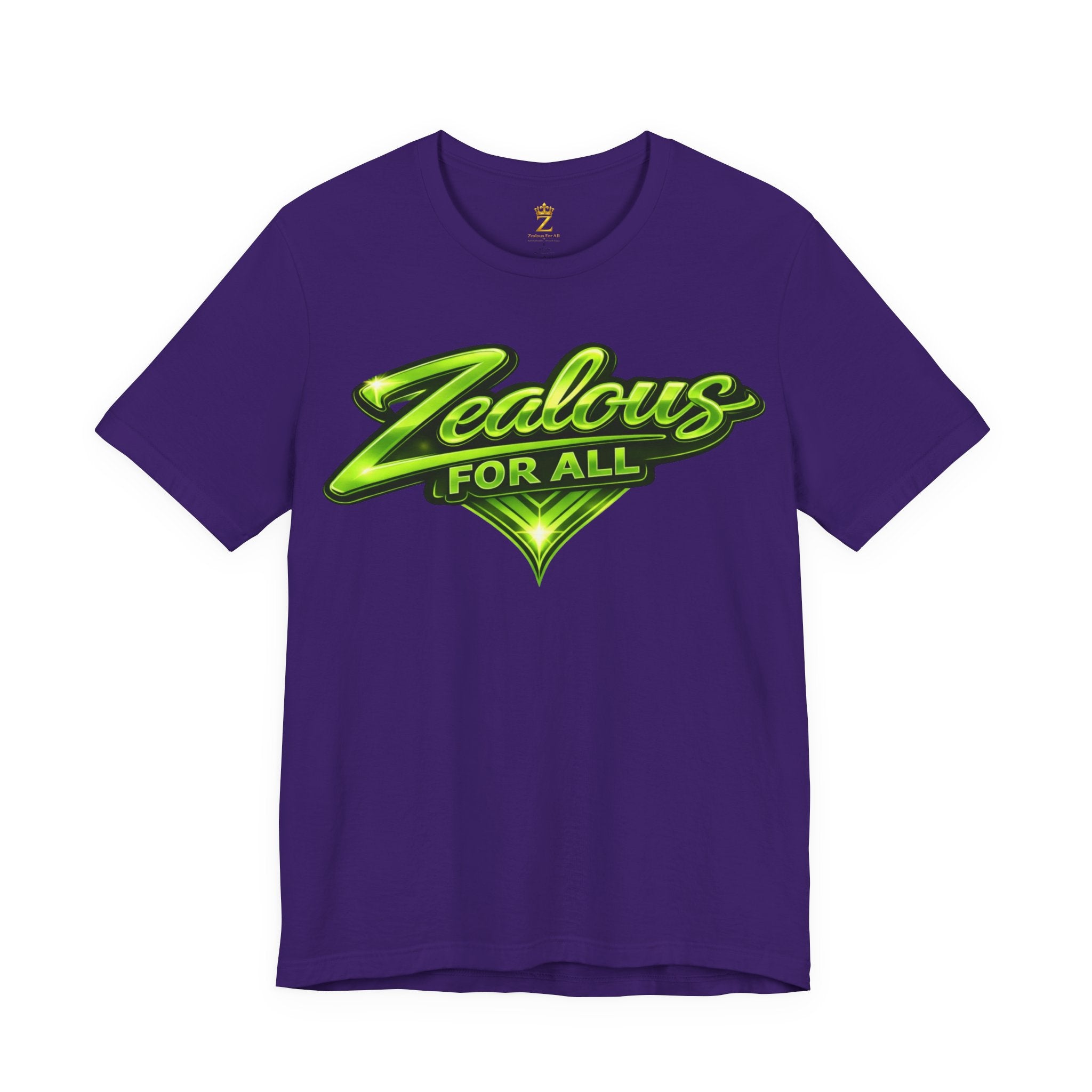 Zealous For All Graphic T-Shirt (Lime Green Logo) Printify