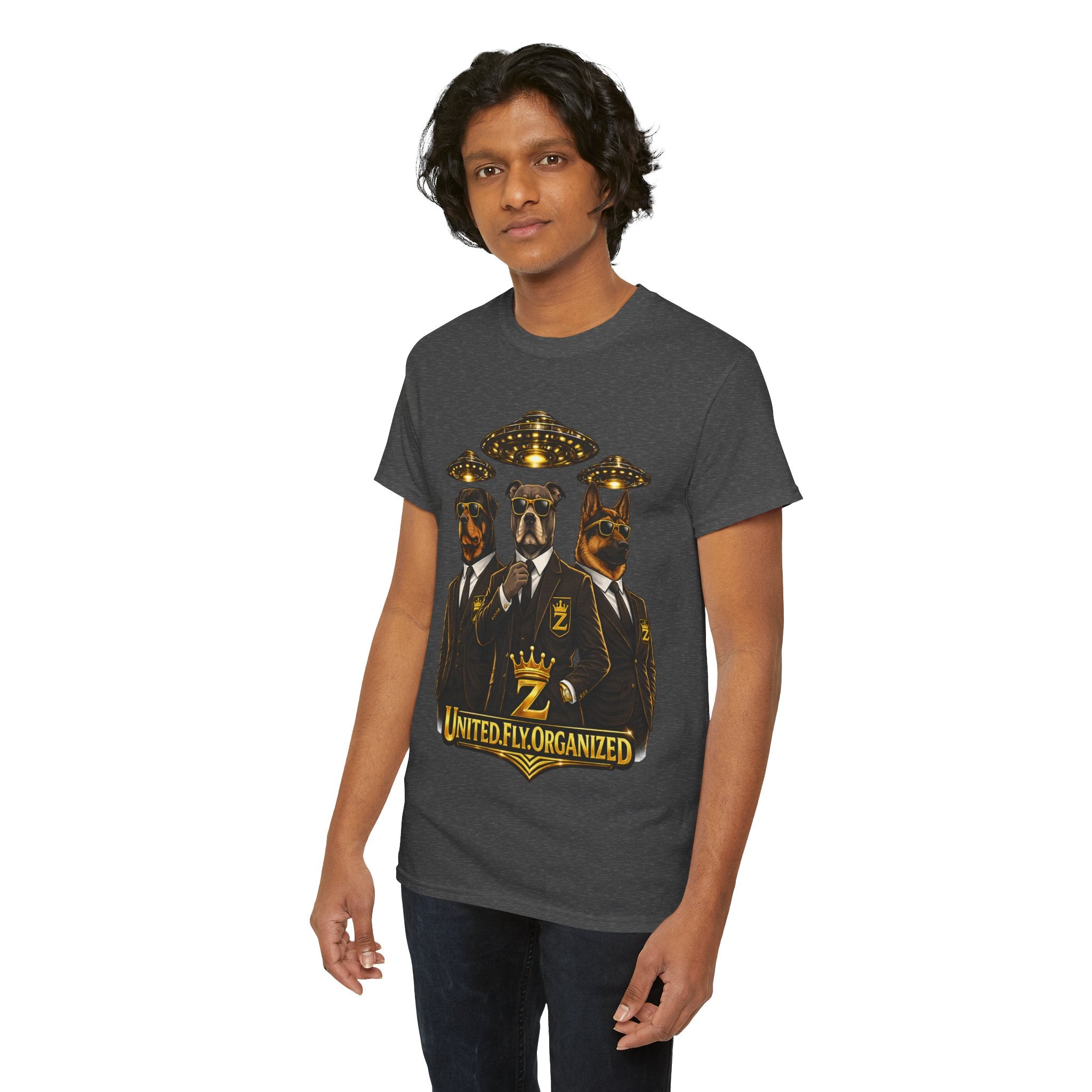 Adult "United. Fly. Organized." Graphic Tee (Gold) Printify