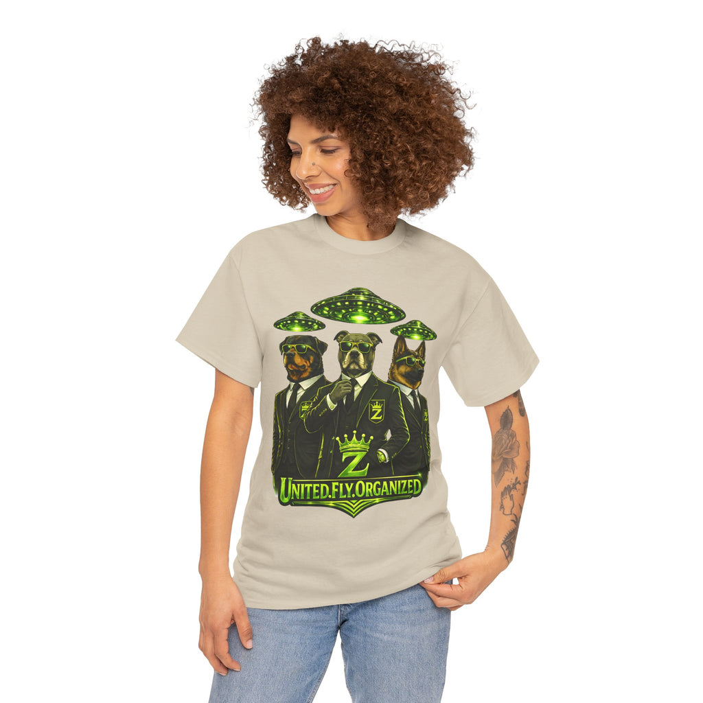 Adult "United. Fly. Organized." Graphic Tee (Lime Green) Printify