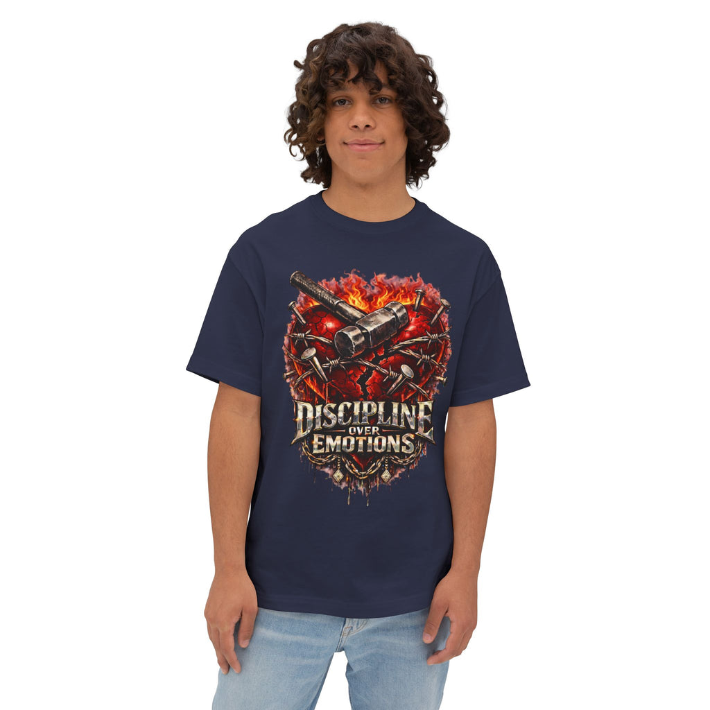CEO CHAD EDITION *Oversized* Discipline Over Emotions Graphic Tee (Red Heart) Printify