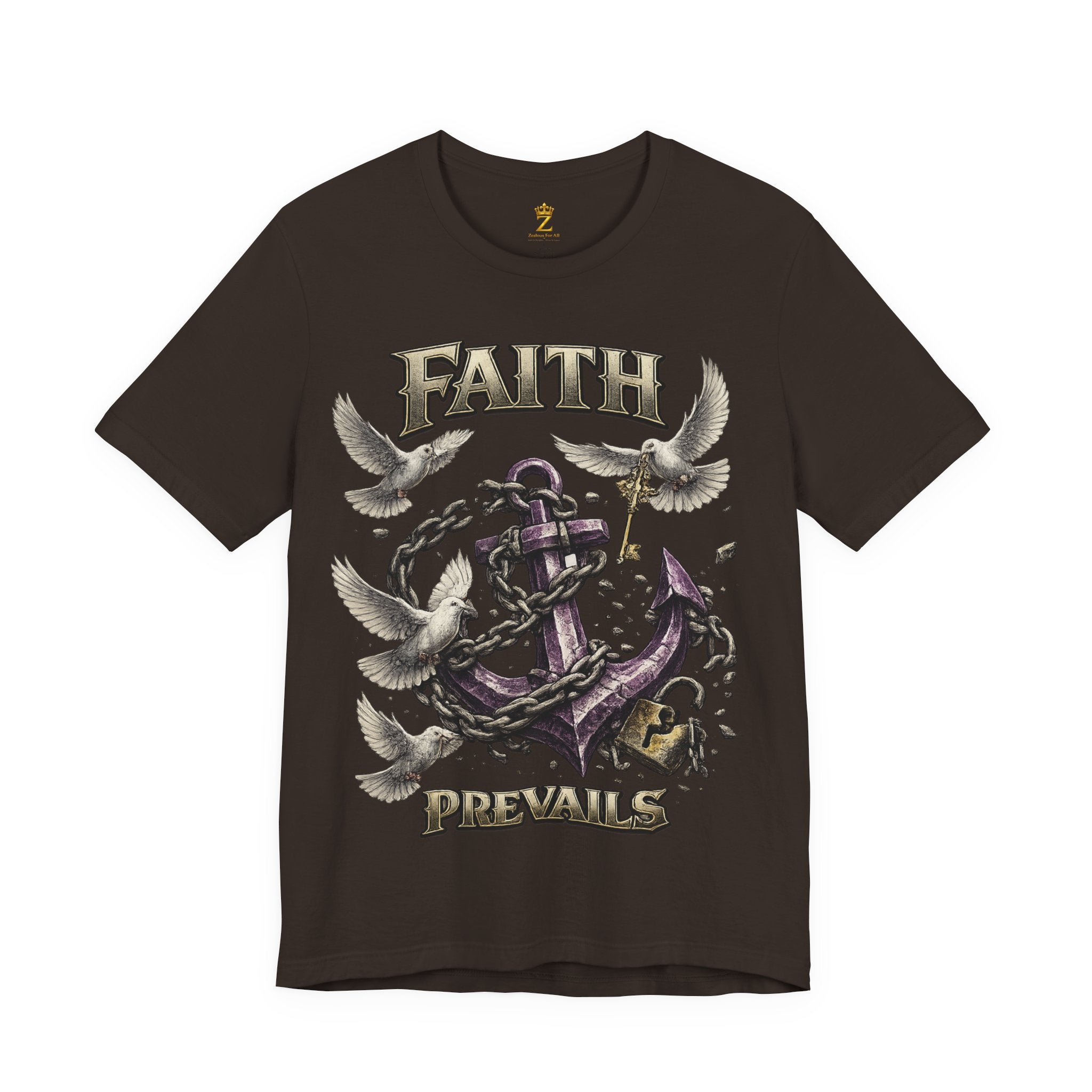 Faith Prevails T‑Shirt (Purple Anchor) Printify
