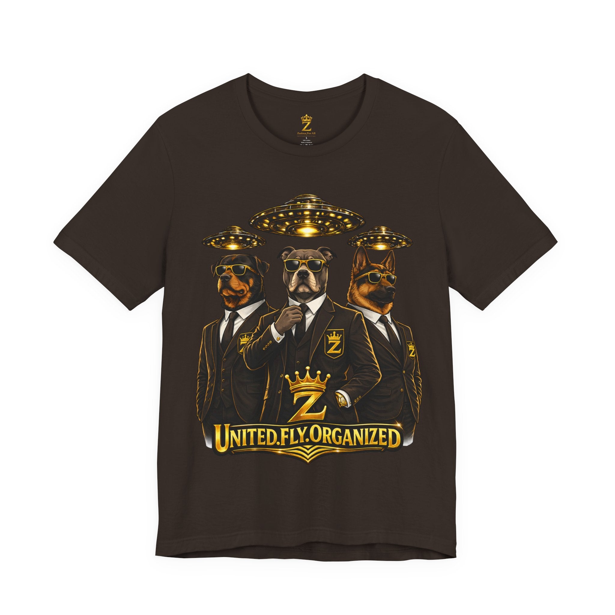 COMING SOON... United. Fly. Organized. Graphic Tee (Gold) Printify