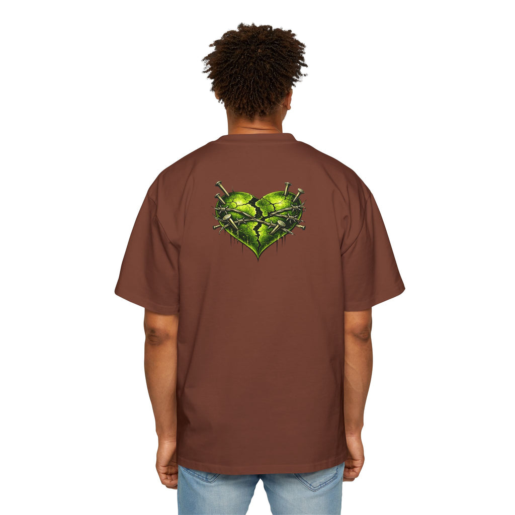 Oversized Discipline Over Emotions Graphic Tee (Green Heart) Printify