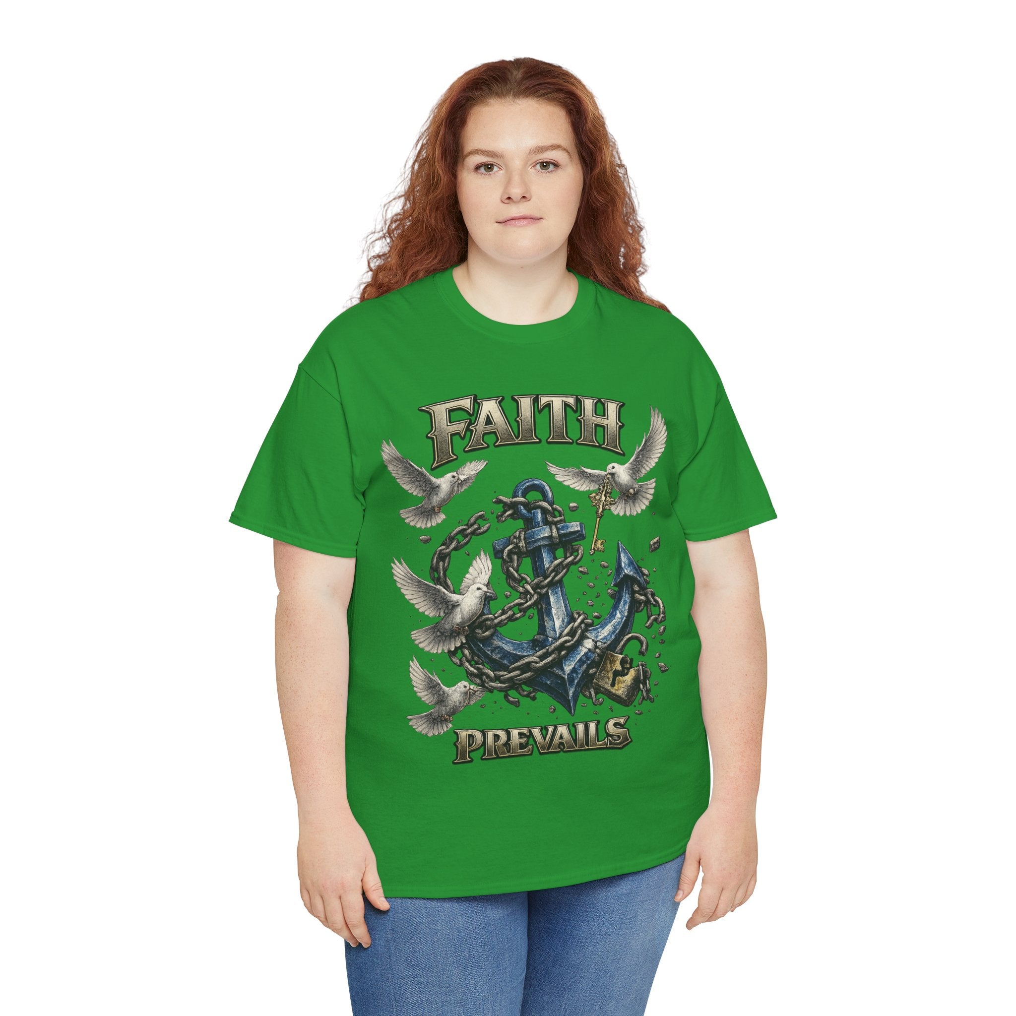 Adult Faith Prevails T‑Shirt (Blue Anchor) Printify