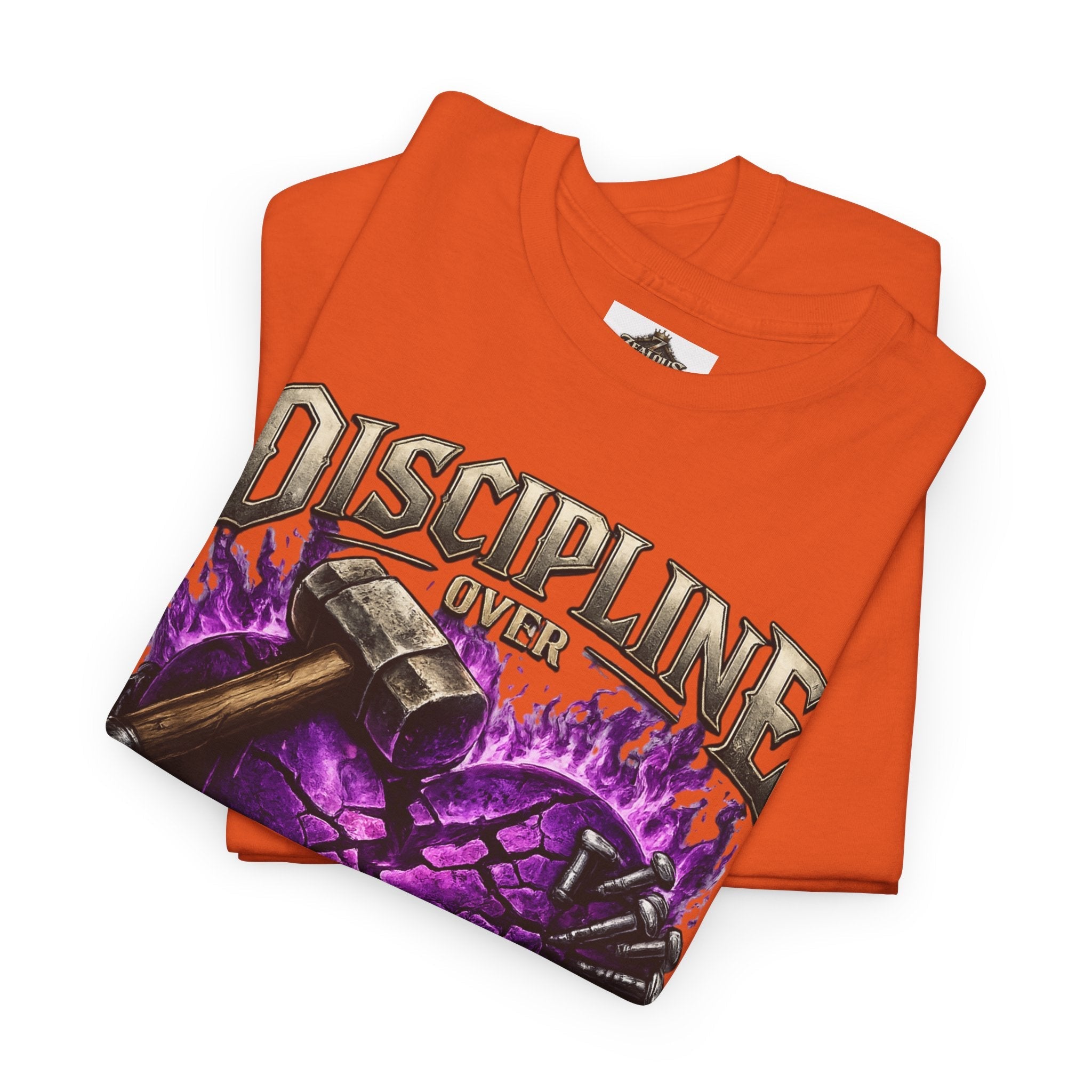 Adult Discipline Over Emotions Graphic T-Shirt (Purple Heart)