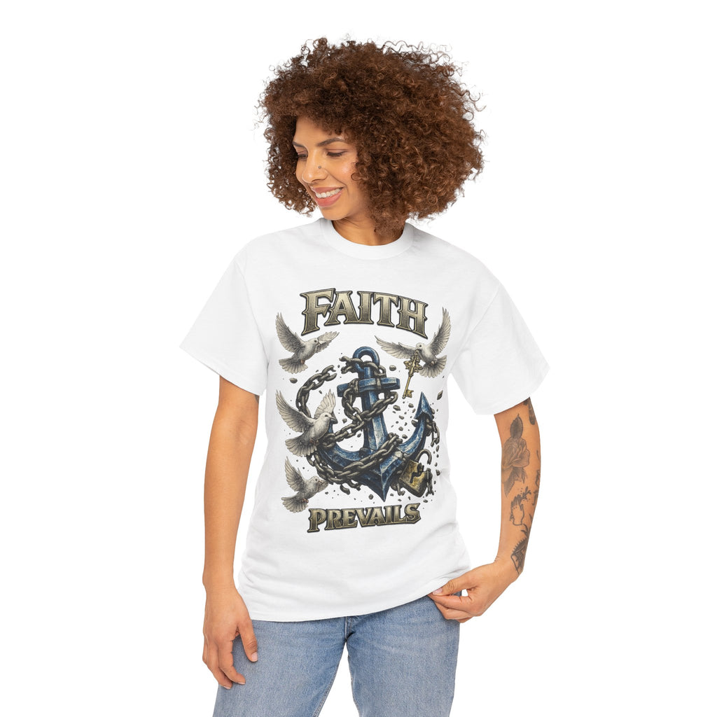 Adult Faith Prevails T‑Shirt (Blue Anchor) Printify