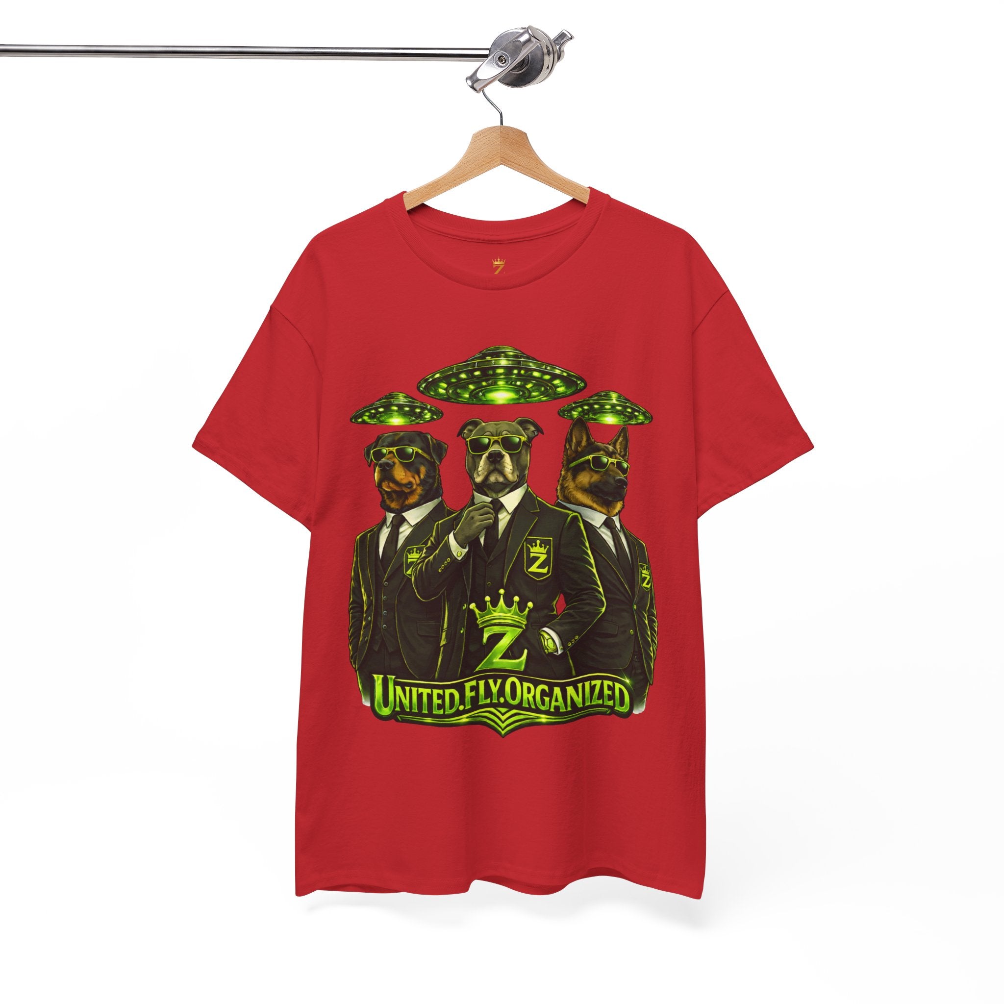 Adult "United. Fly. Organized." Graphic Tee (Lime Green) Printify