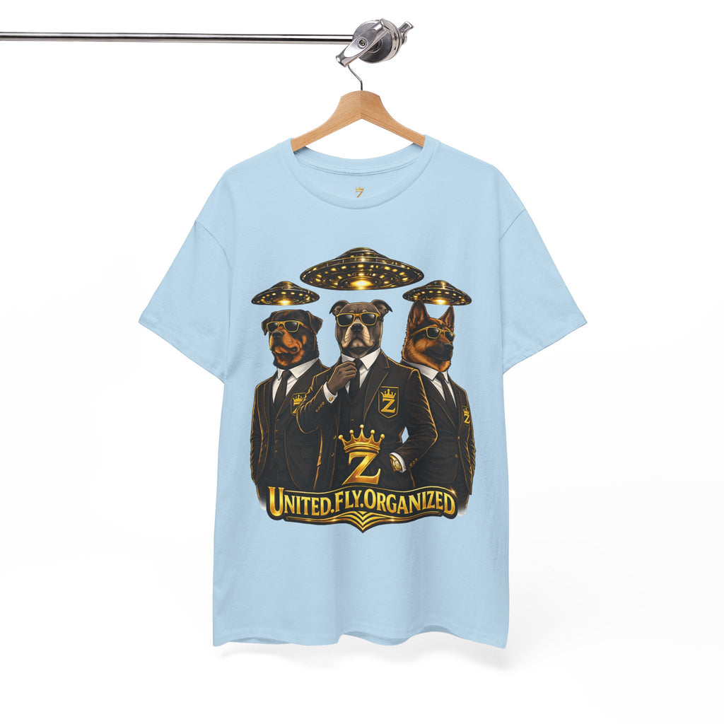 Adult "United. Fly. Organized." Graphic Tee (Gold) Printify