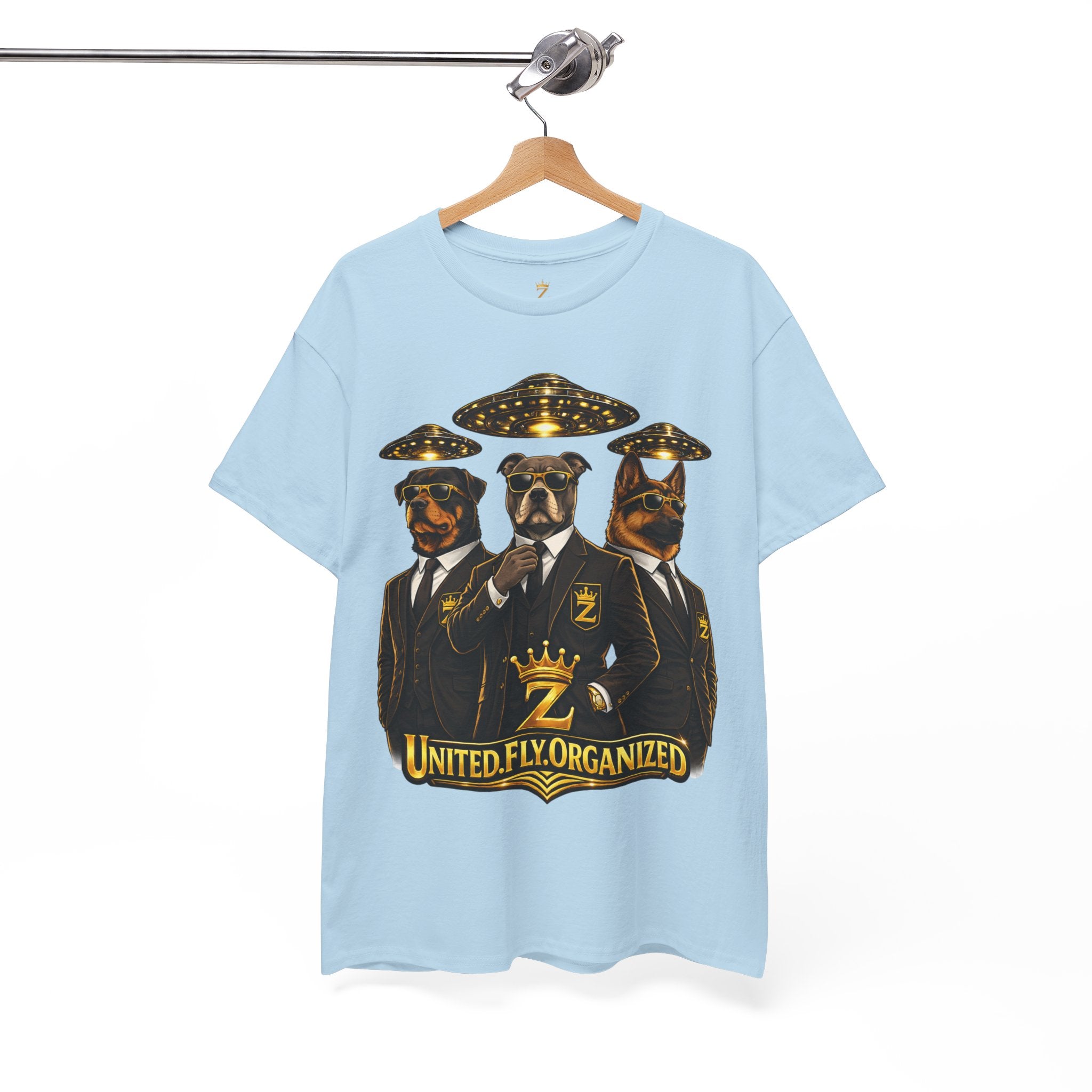 Adult "United. Fly. Organized." Graphic Tee (Gold) Printify