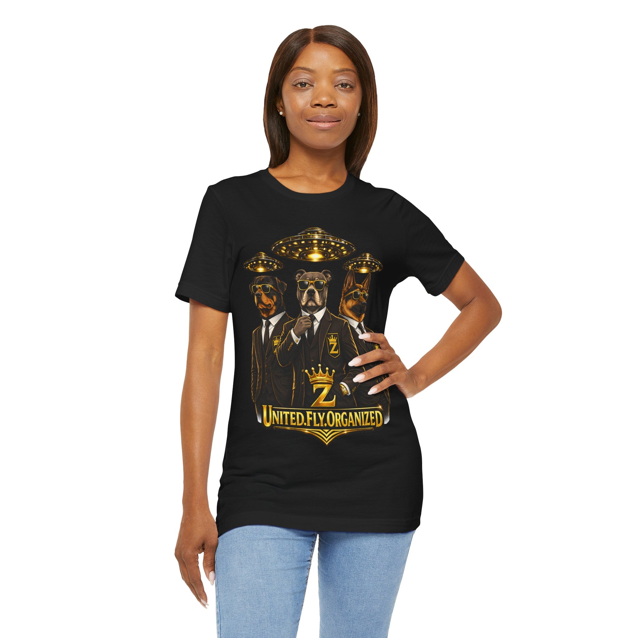 COMING SOON... United. Fly. Organized. Graphic Tee (Gold) Printify