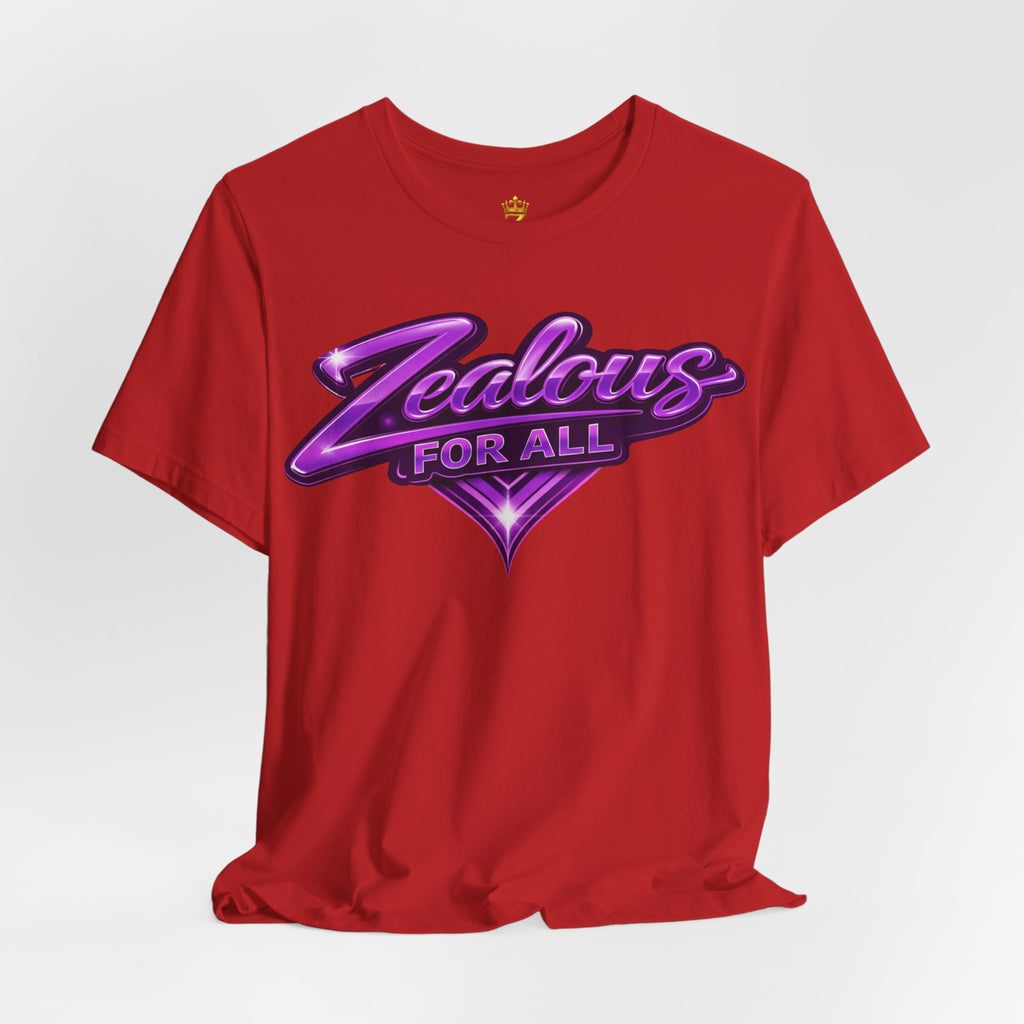 Zealous For All Graphic T-Shirt (Purple Logo) Printify
