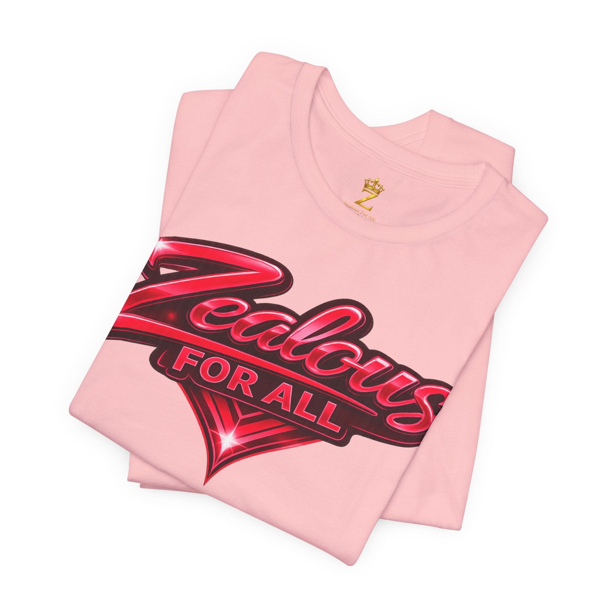 Zealous For All Graphic T-Shirt (Red Logo) Printify