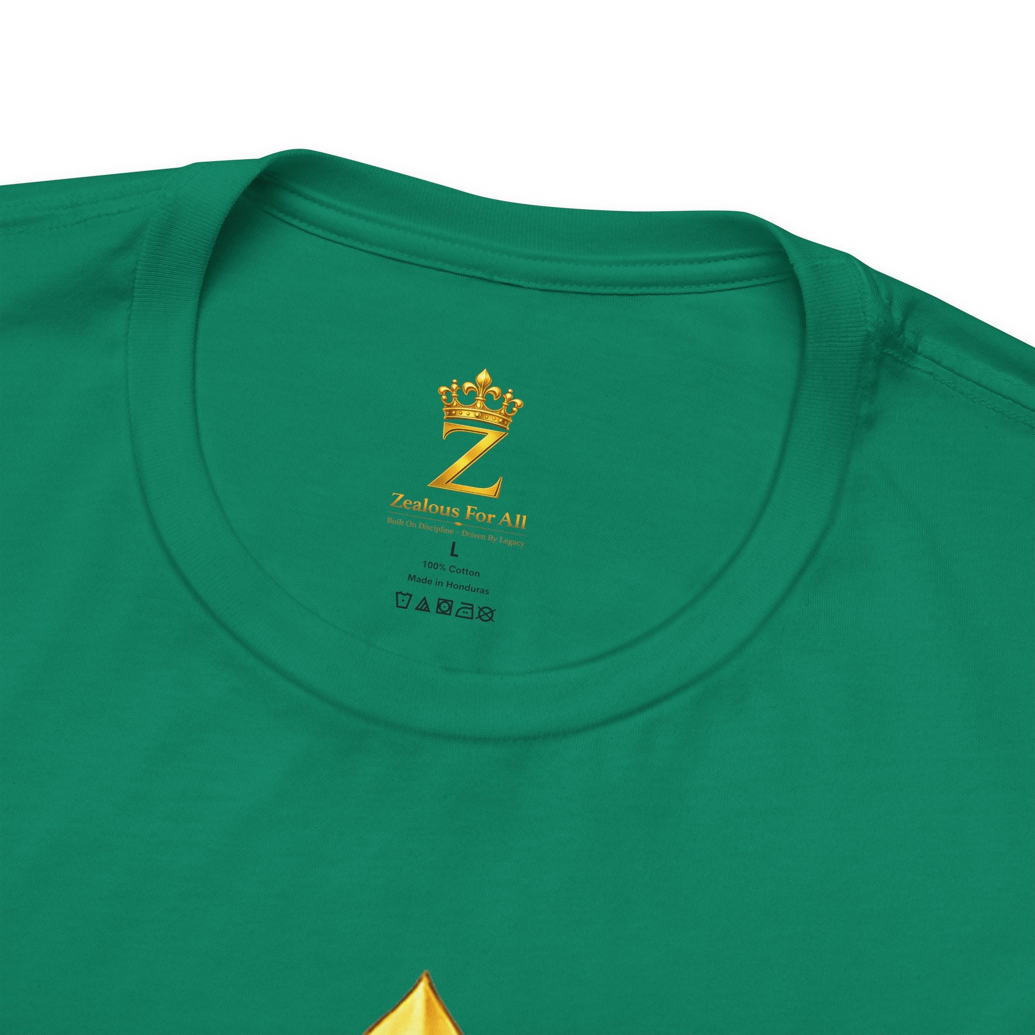 Unisex Zealous For All T-Shirt (Gold Logo) Printify
