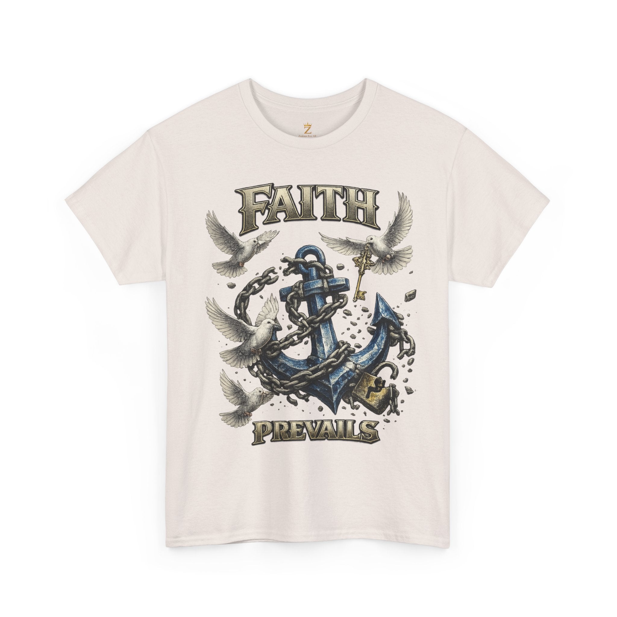 Adult Faith Prevails T‑Shirt (Blue Anchor) Printify
