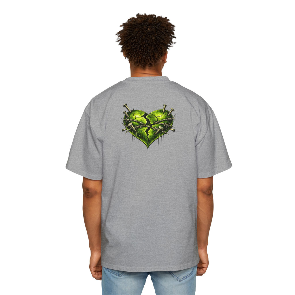 Oversized Discipline Over Emotions Graphic Tee (Green Heart) Printify