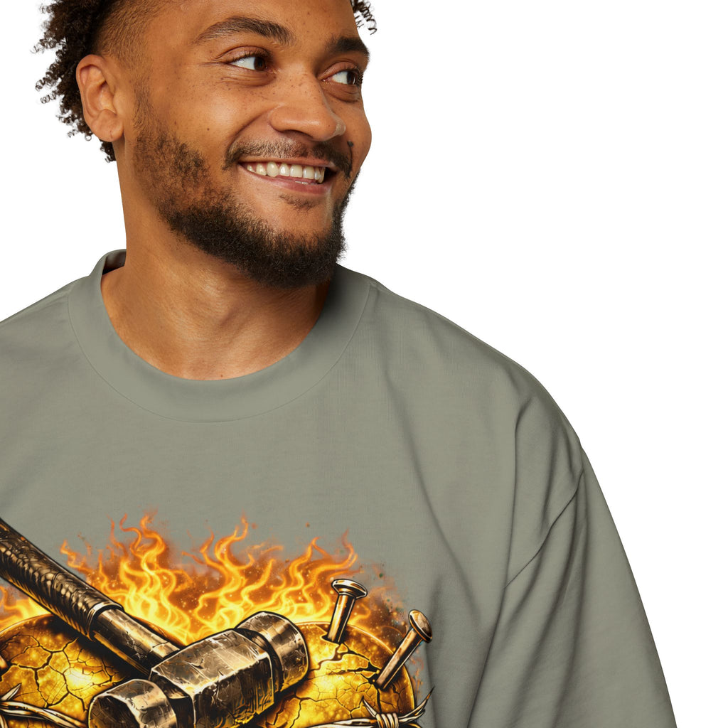 Oversized Discipline Over Emotions Graphic Tee (Gold Heart) Printify