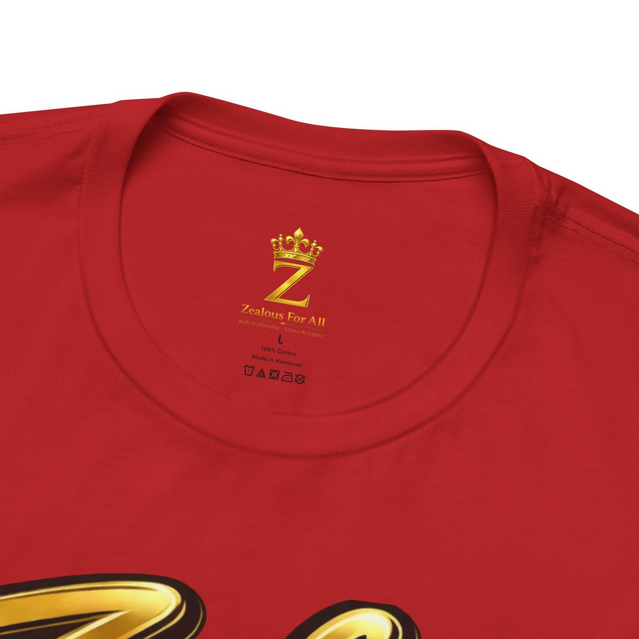 Zealous For All Graphic T-Shirt (Gold Logo) Printify
