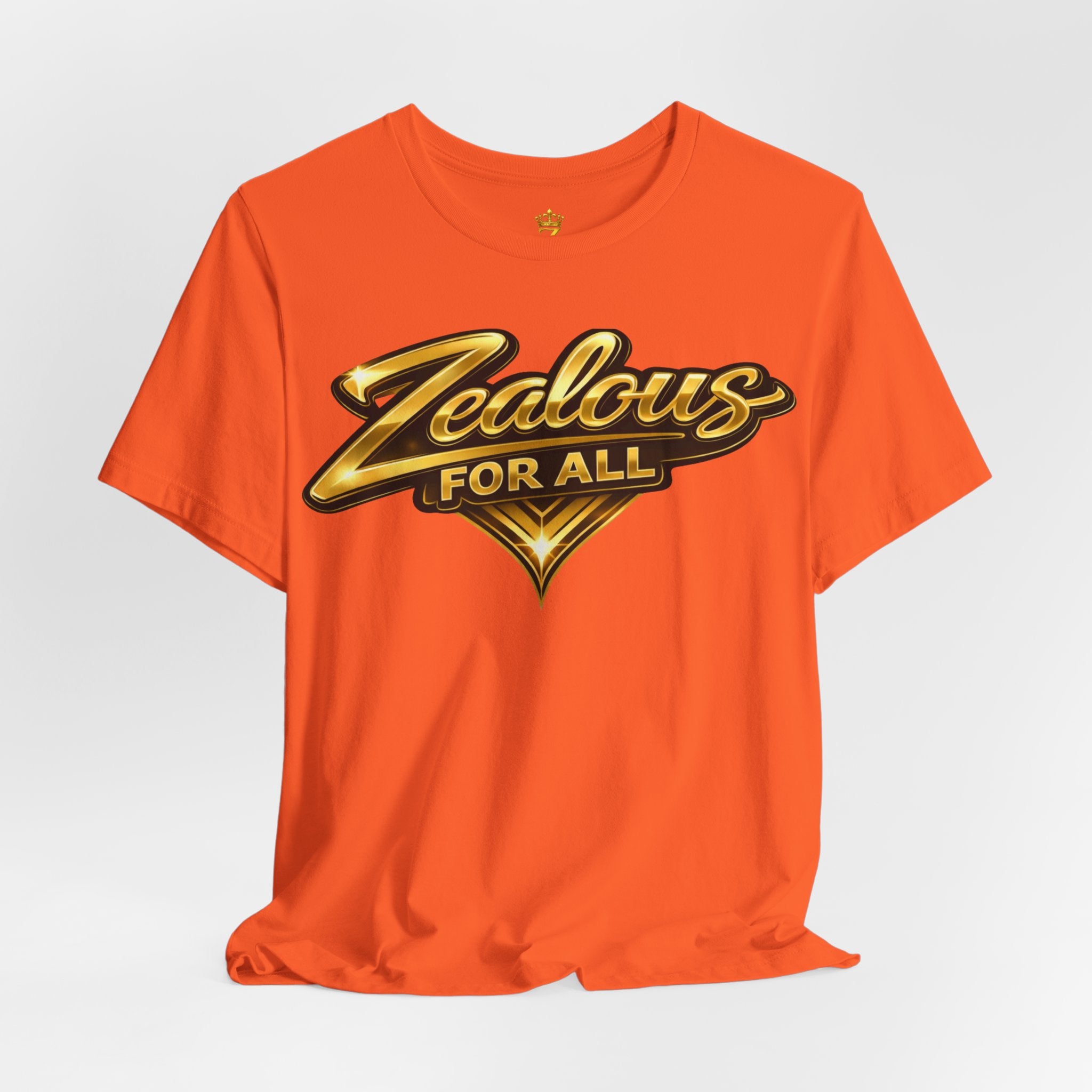 Zealous For All Graphic T-Shirt (Gold Logo) Printify