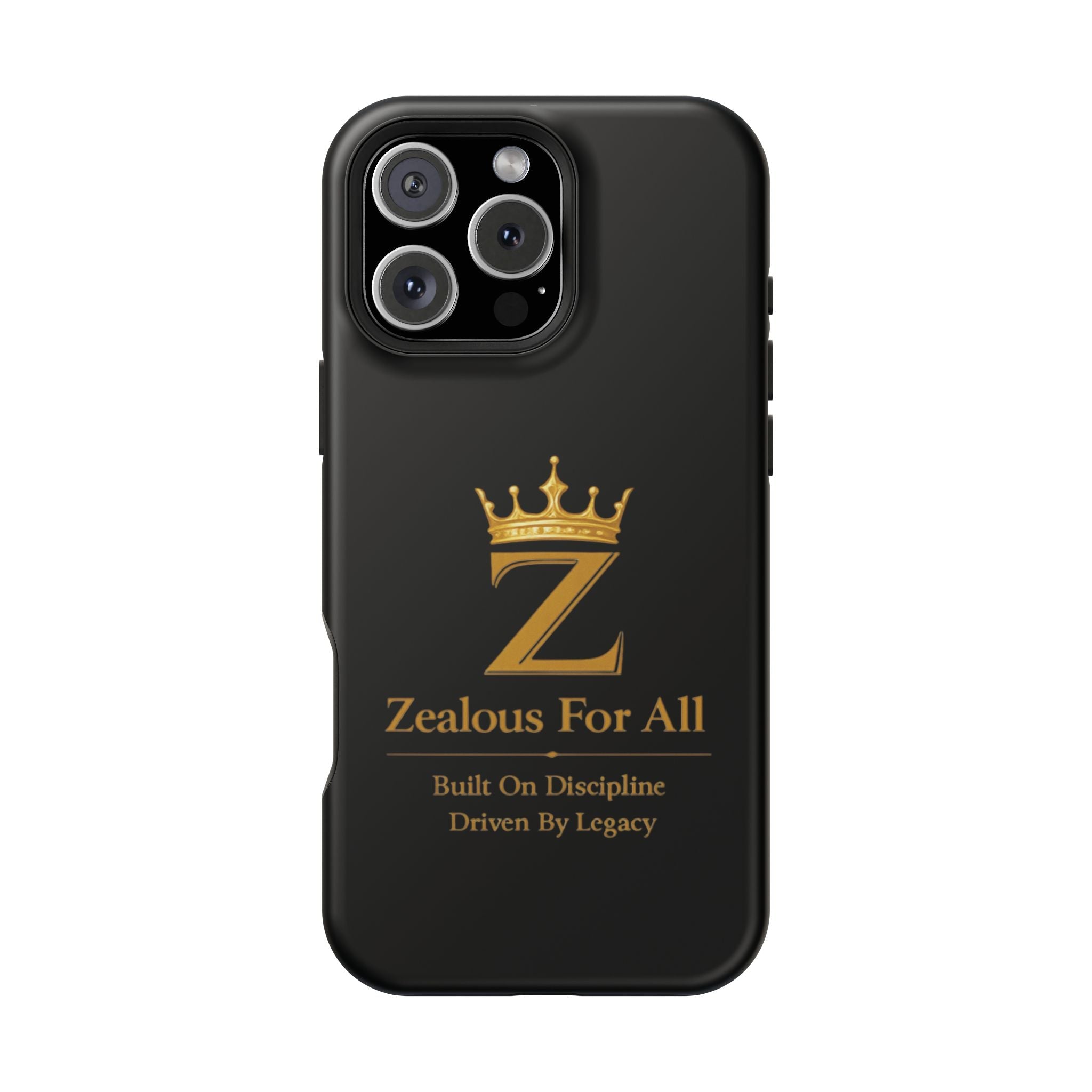 Phone Case — "Zealous For All" Gold Crown Impact-Resistant Case Printify