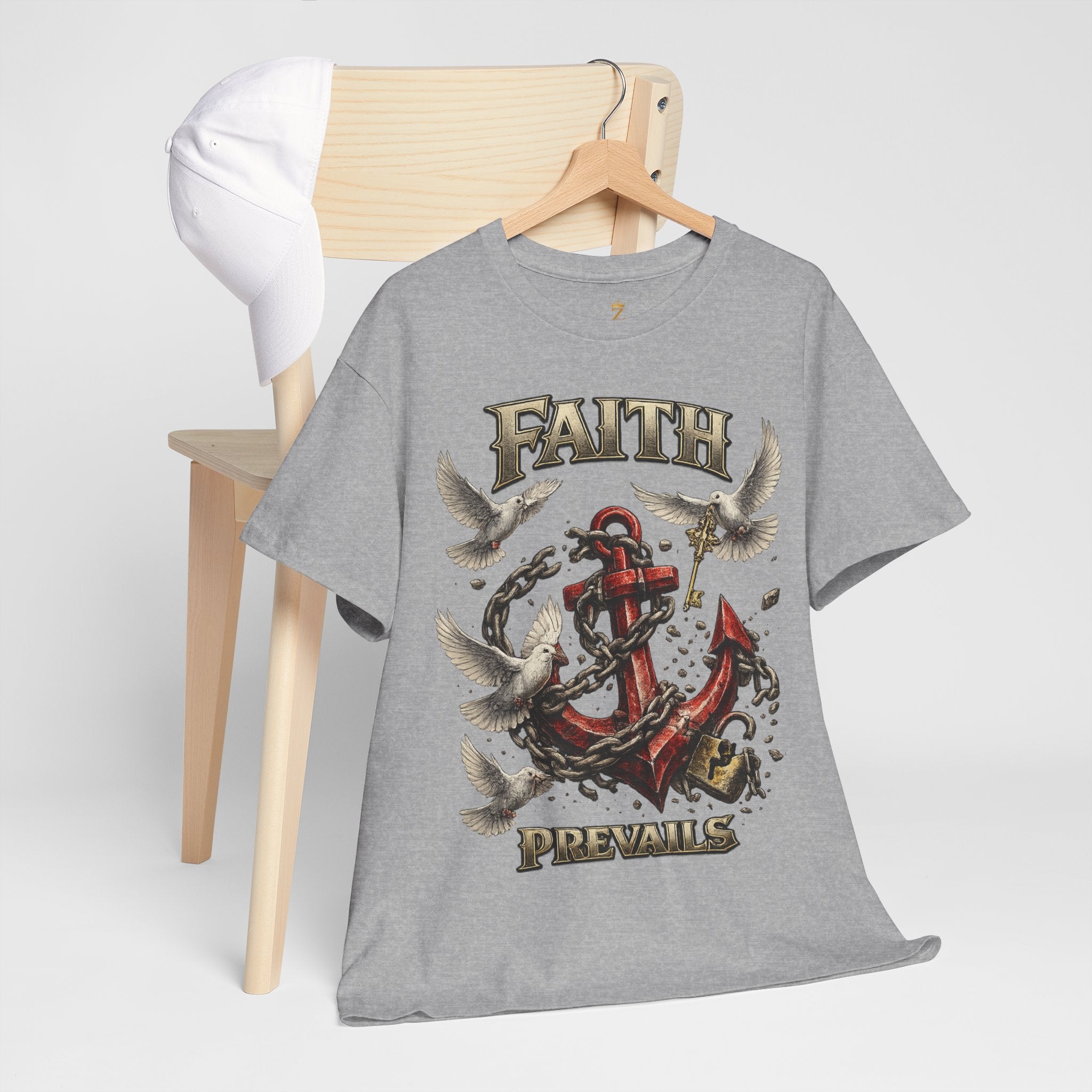 Adult Faith Prevails T‑Shirt (Red Anchor) Printify