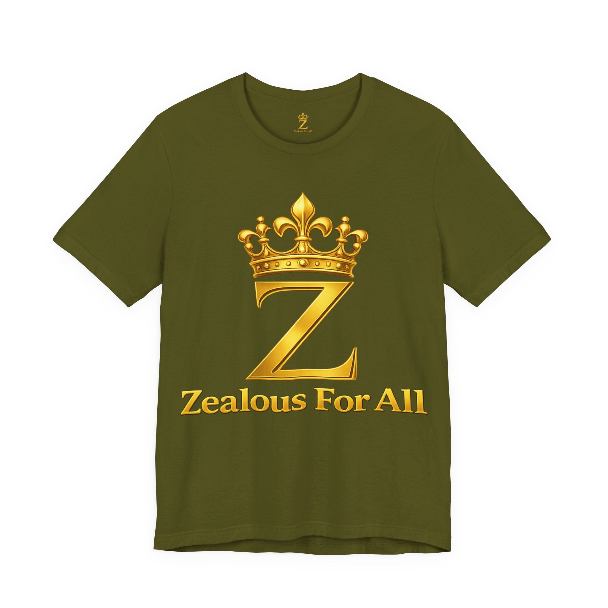 Unisex Zealous For All T-Shirt (Gold Logo) Printify