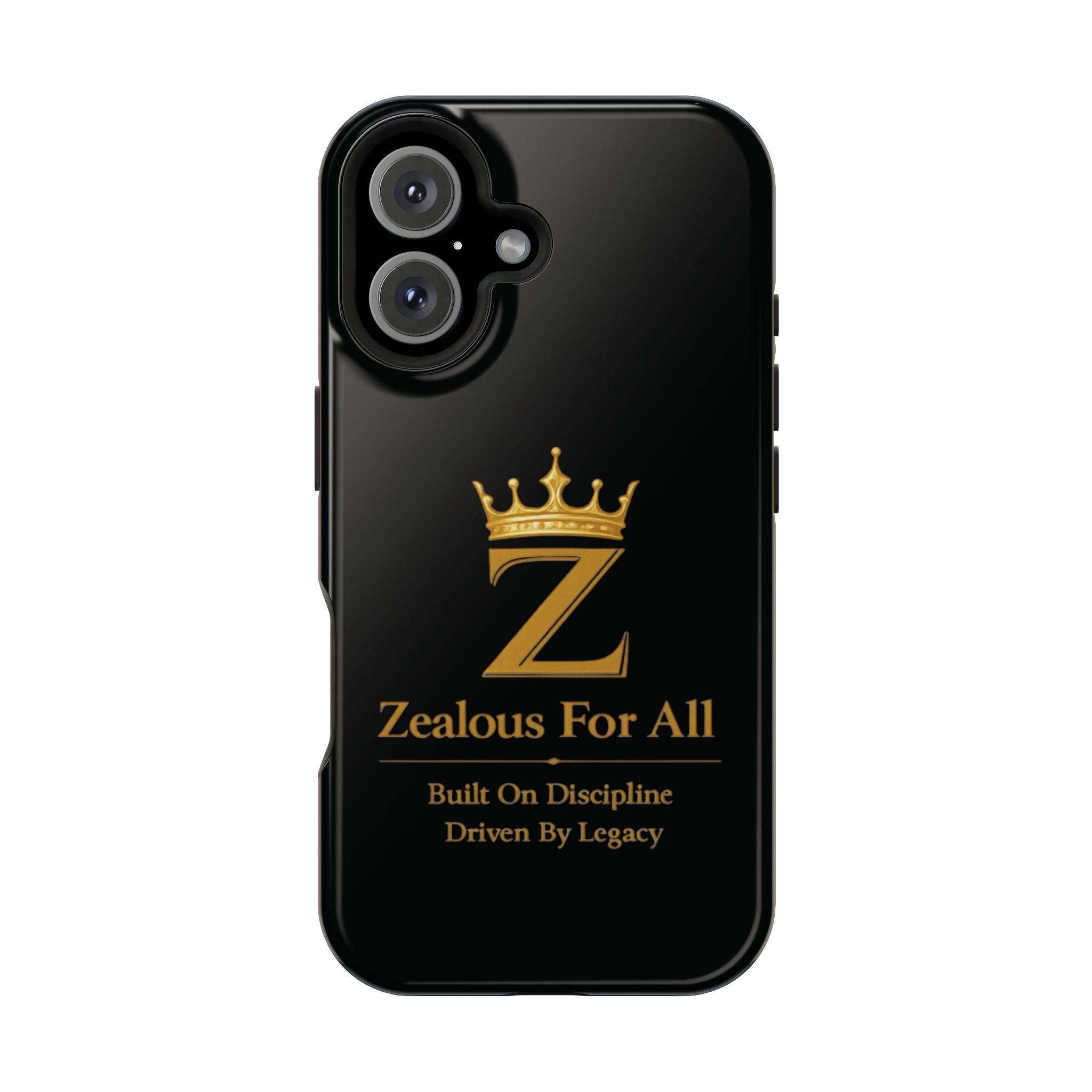 Phone Case — "Zealous For All" Gold Crown Impact-Resistant Case Printify
