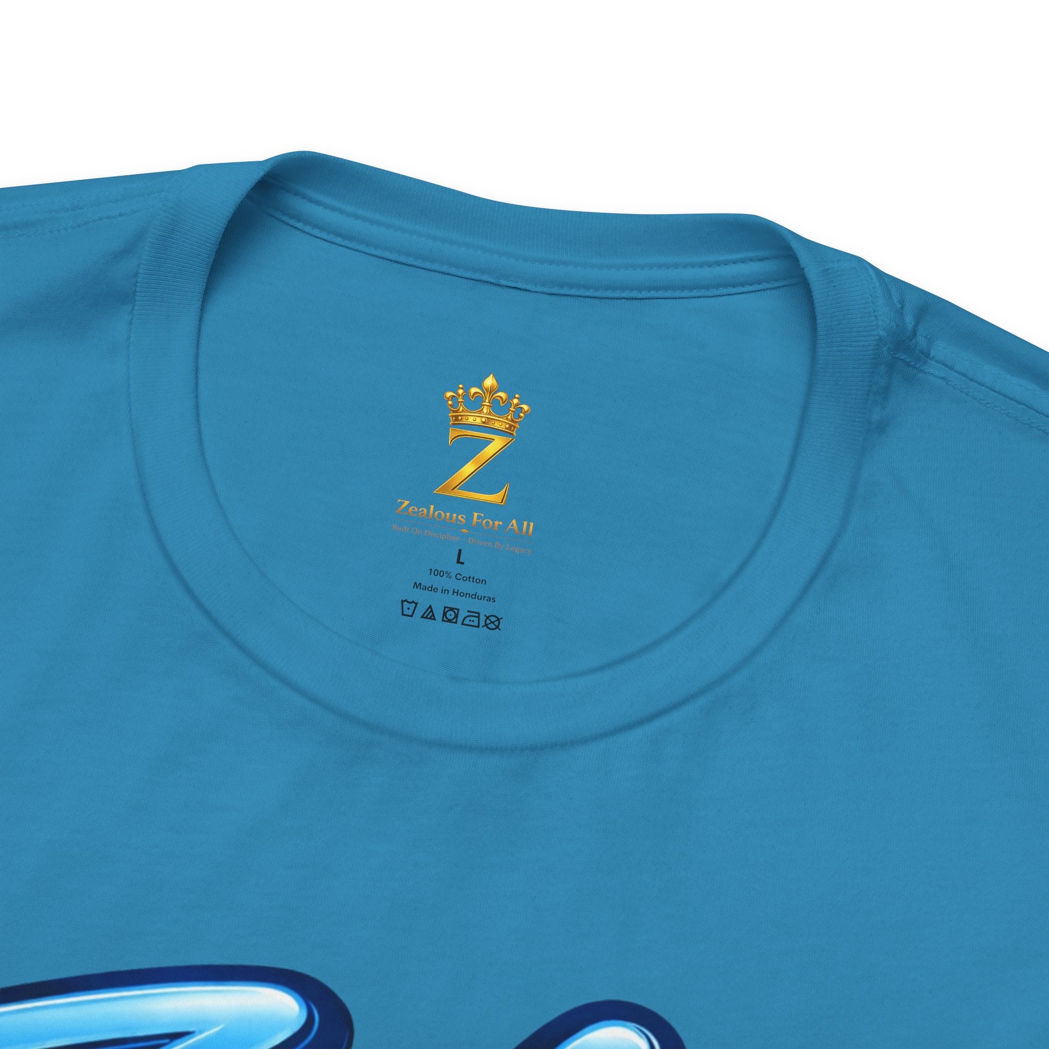 Zealous For All Graphic T-Shirt (Blue Logo) Printify