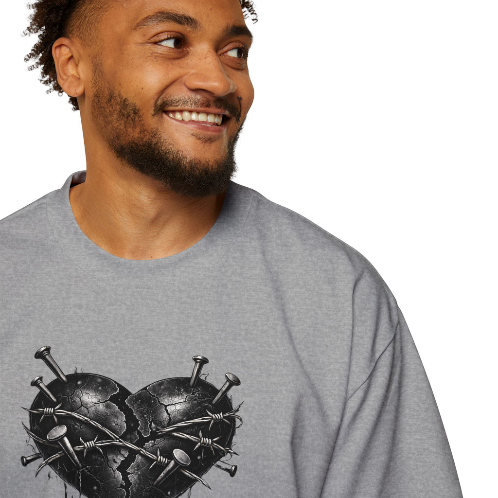 Oversized Discipline Over Emotions (Back) Graphic Tee (Black Heart) Printify