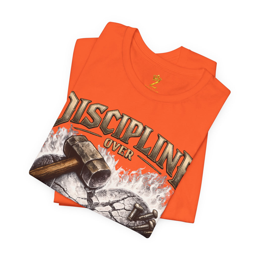 Discipline Over Emotions Premium Graphic T-Shirt (White Heart) Printify