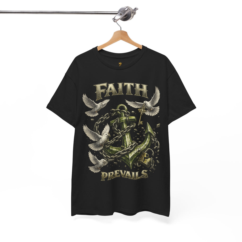 Adult Faith Prevails Anchor T-Shirt (Green Anchor) Printify