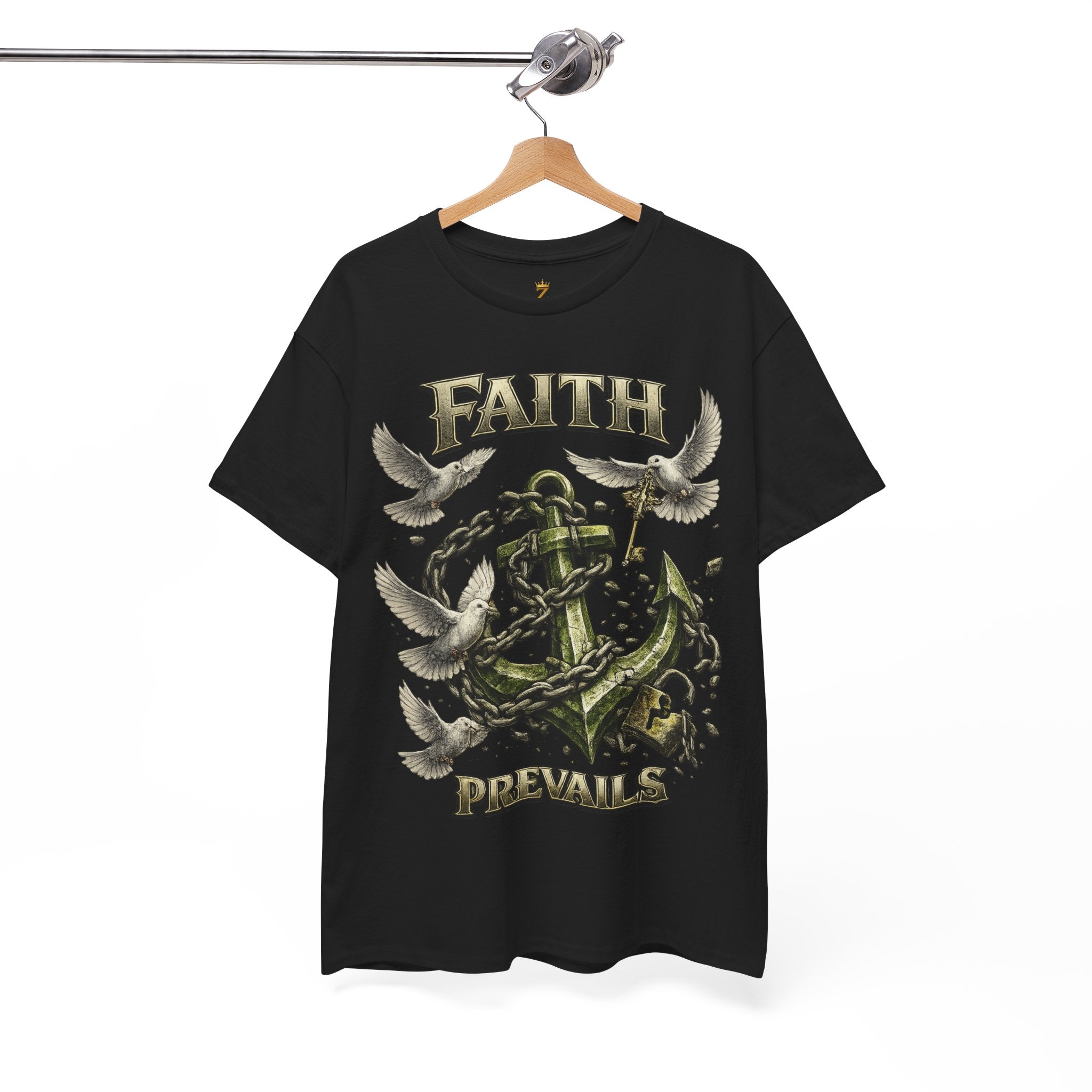 Adult Faith Prevails Anchor T-Shirt (Green Anchor) Printify