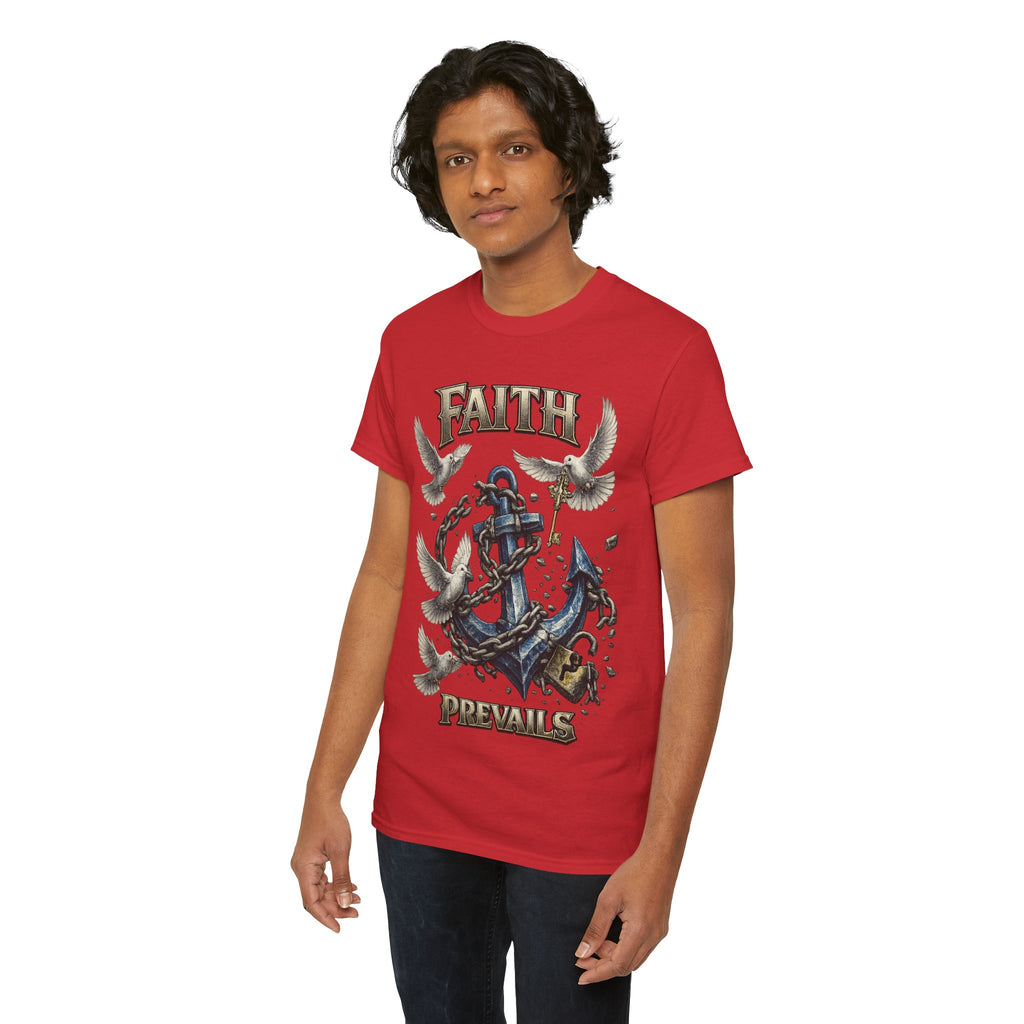 Adult Faith Prevails T‑Shirt (Blue Anchor) Printify