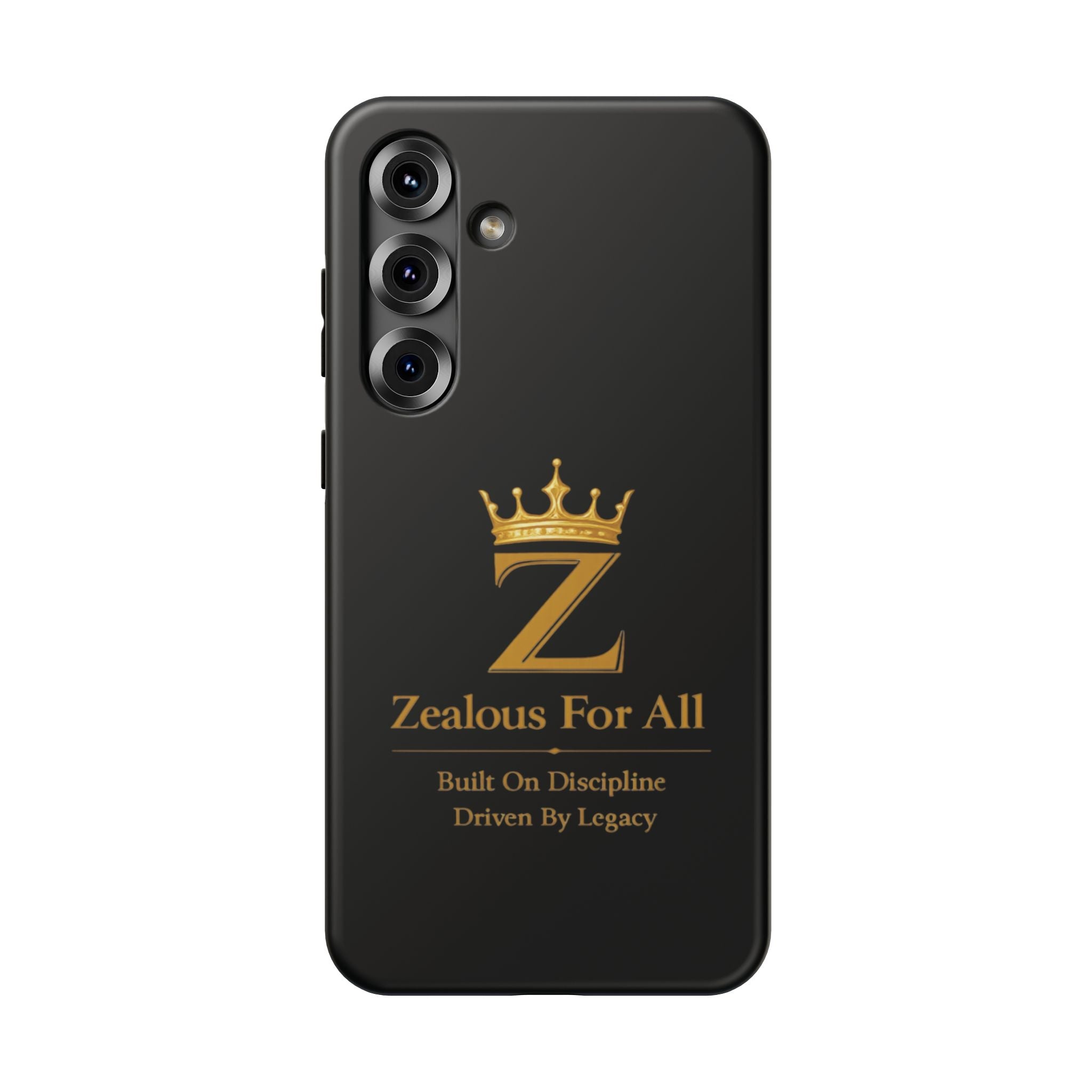 Phone Case — "Zealous For All" Gold Crown Impact-Resistant Case Printify