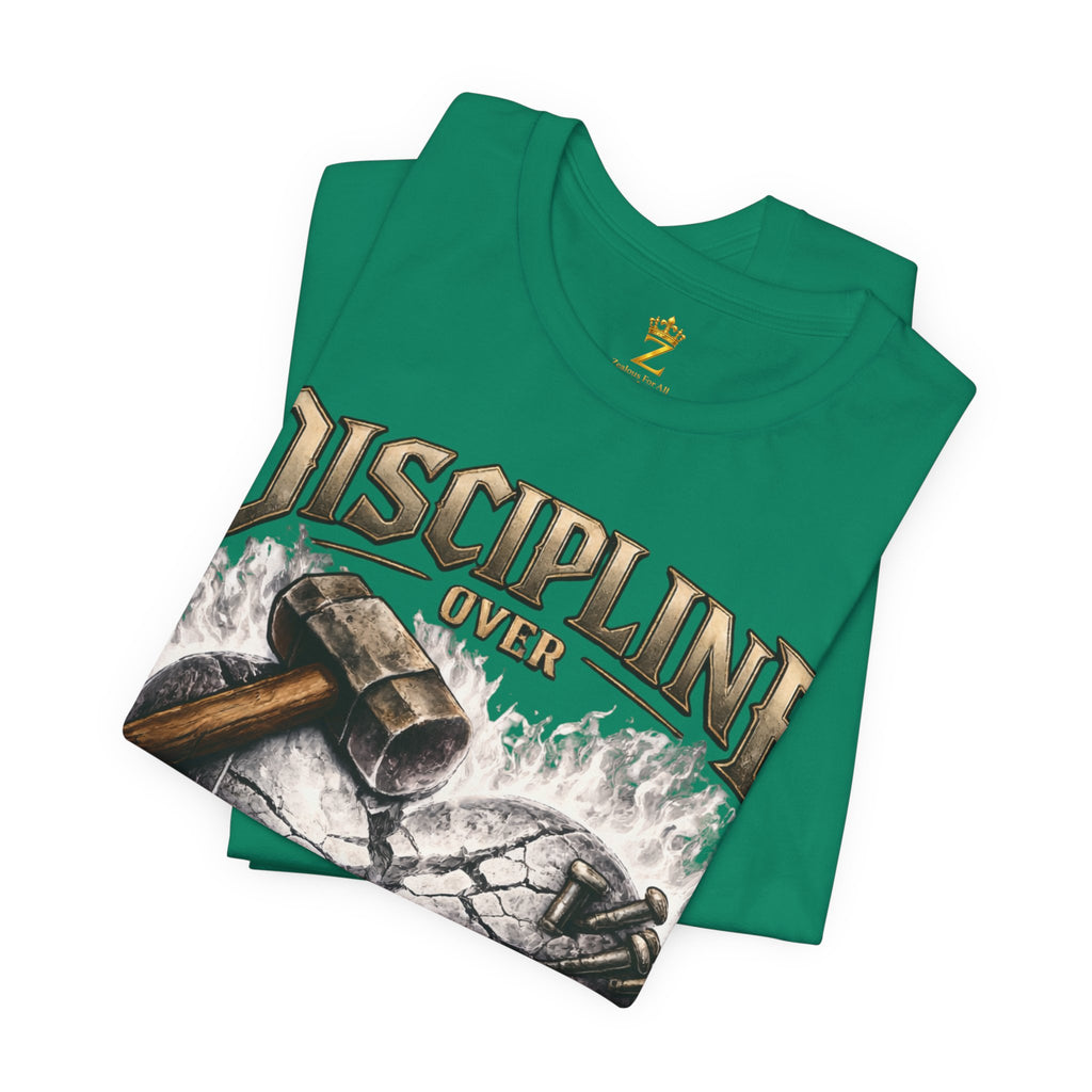 Discipline Over Emotions Premium Graphic T-Shirt (White Heart) Printify