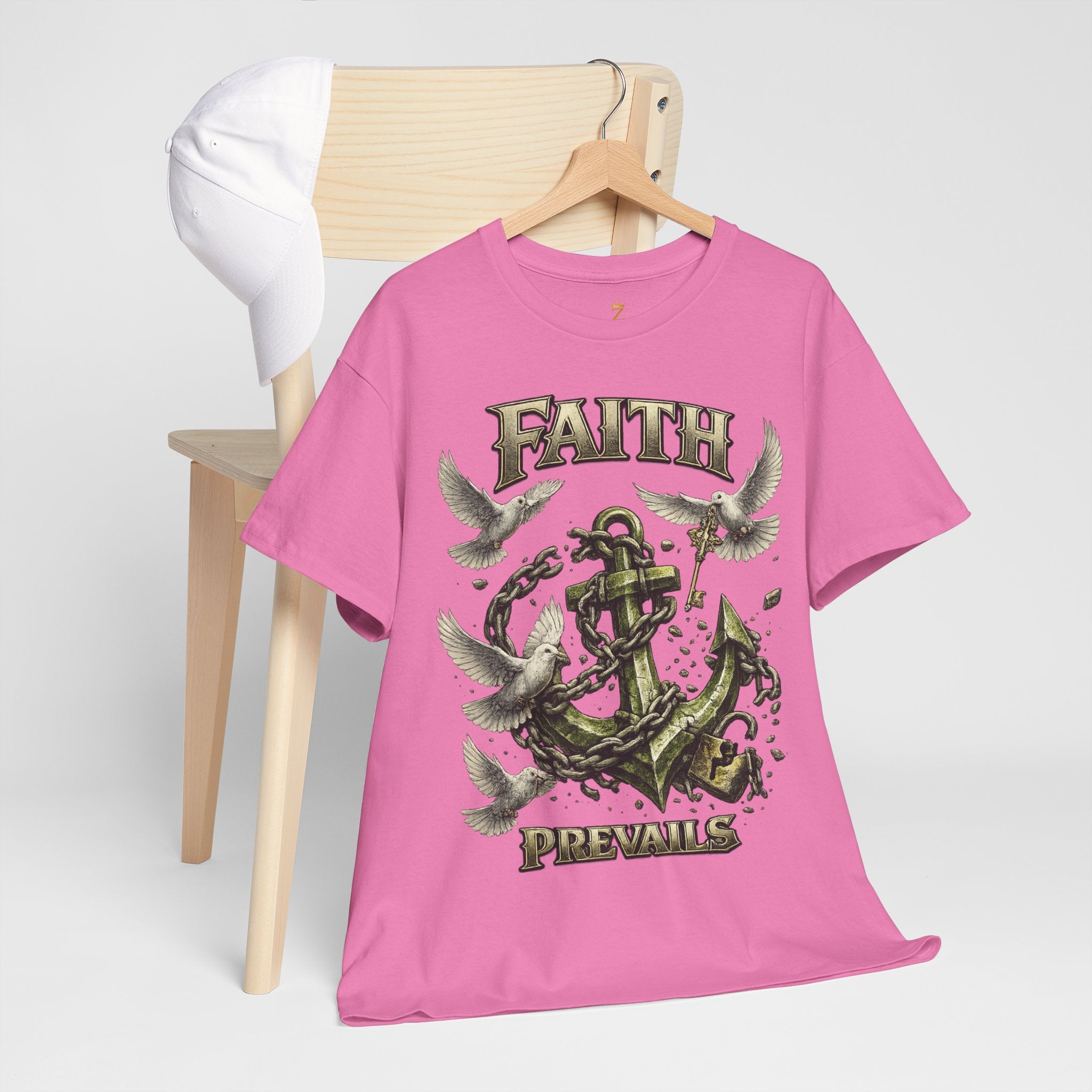 Adult Faith Prevails Anchor T-Shirt (Green Anchor) Printify