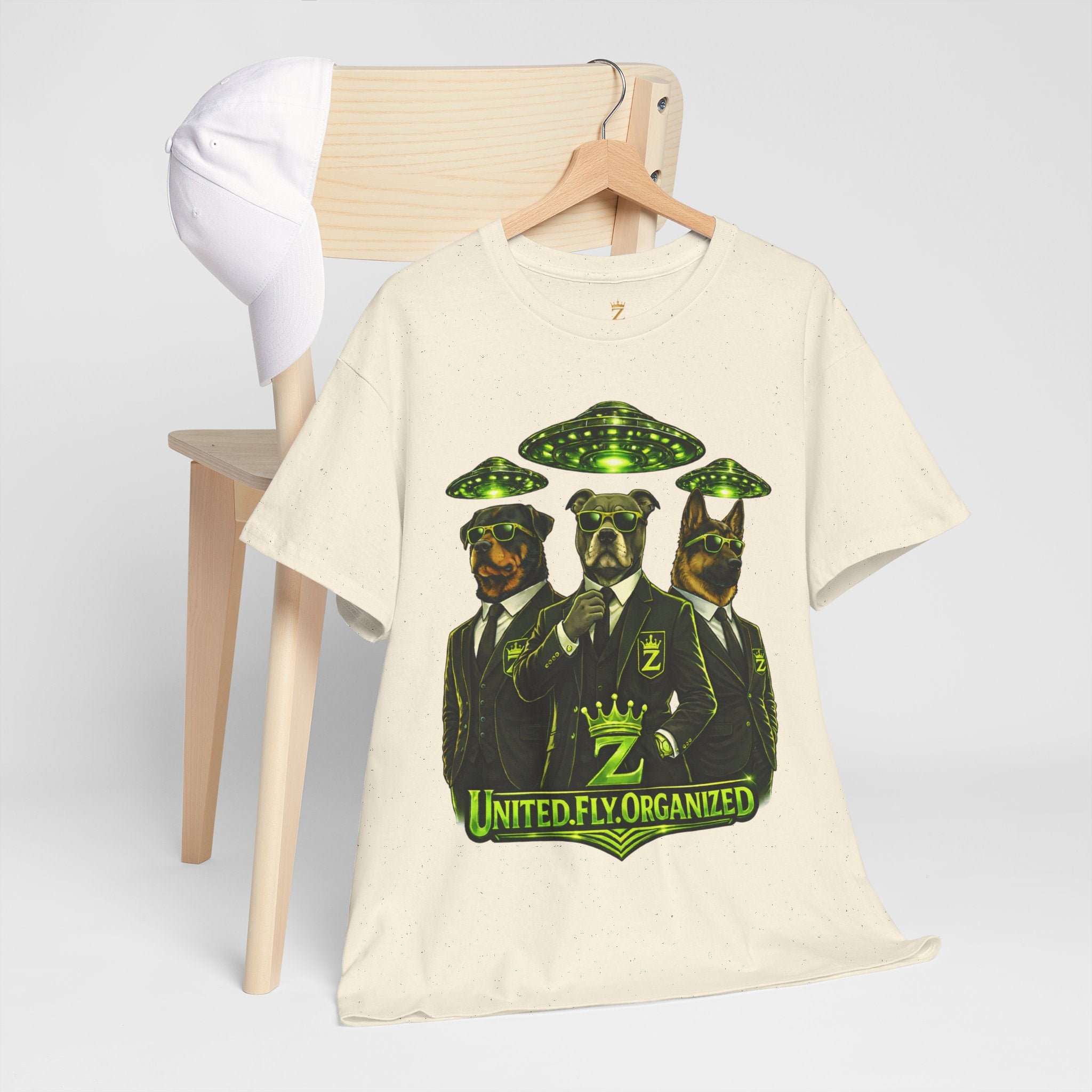 Adult "United. Fly. Organized." Graphic Tee (Lime Green) Printify