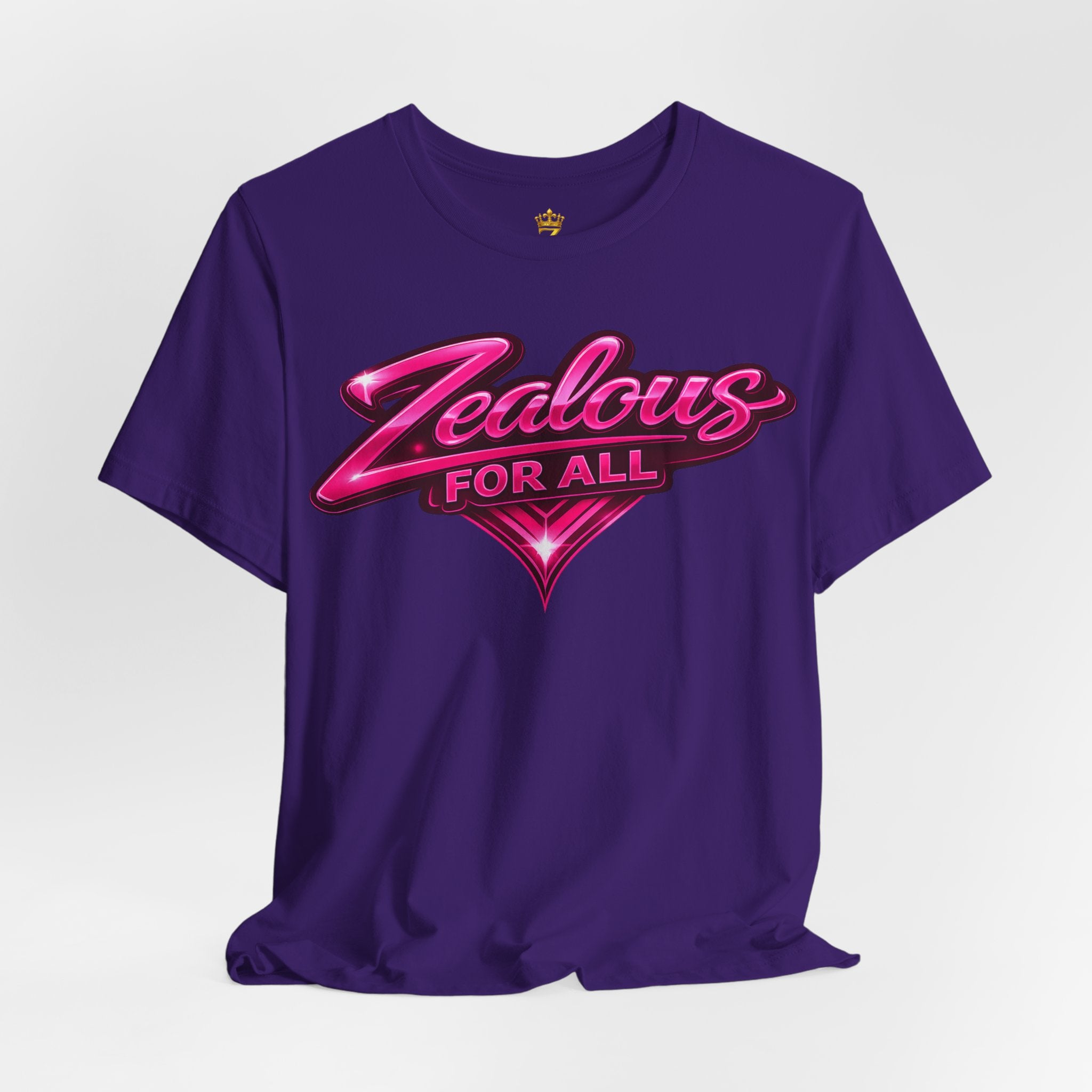 Zealous For All Graphic T-Shirt (Hot Pink Logo) Printify