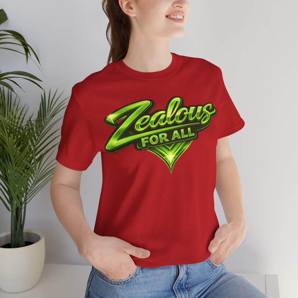 Zealous For All Graphic T-Shirt (Lime Green Logo) Printify