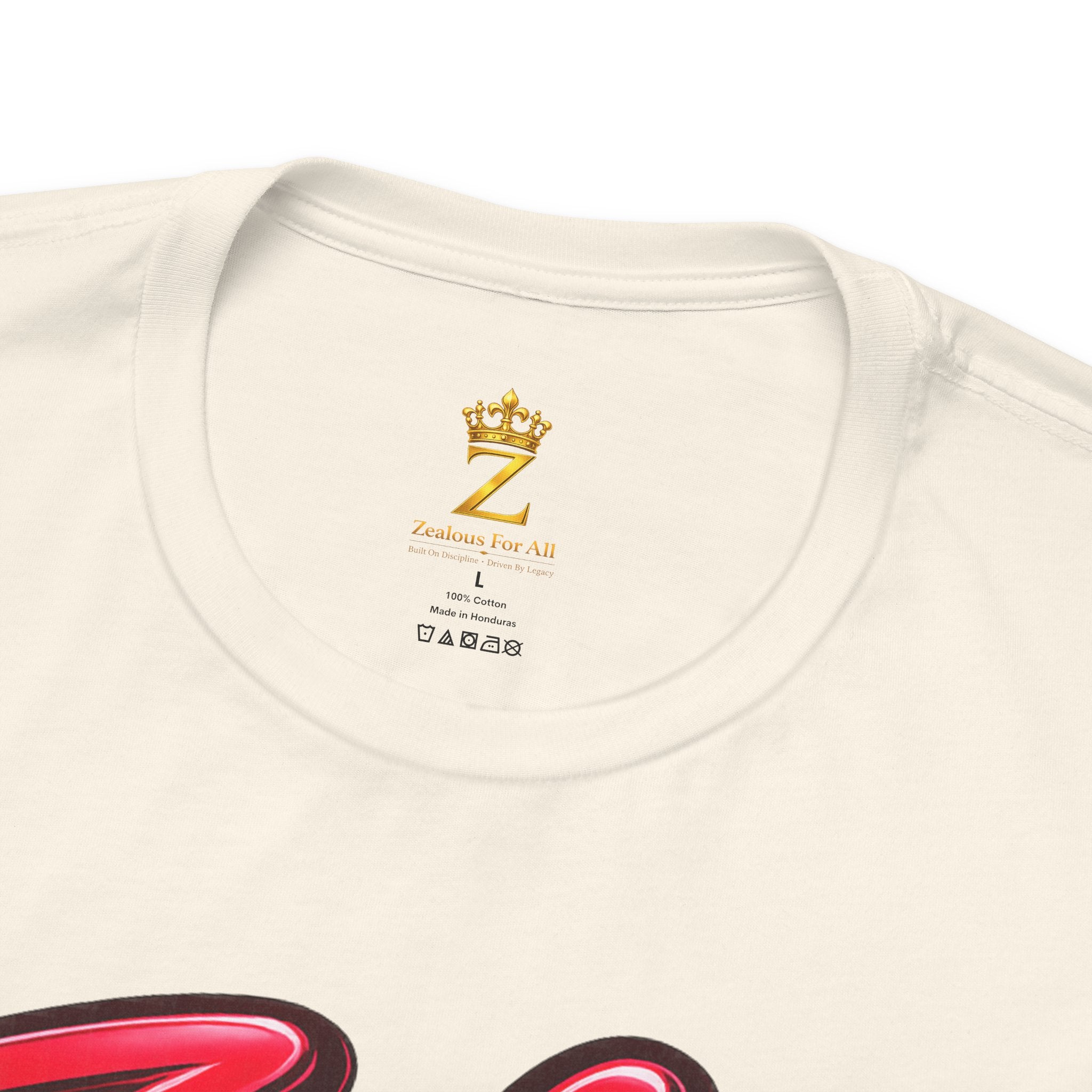 Zealous For All Graphic T-Shirt (Red Logo) Printify