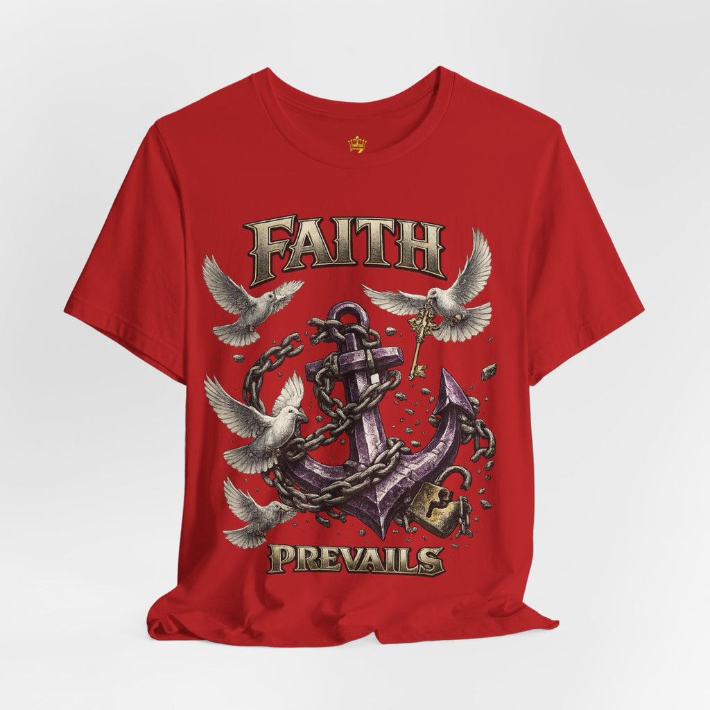 Faith Prevails T‑Shirt (Purple Anchor) Printify