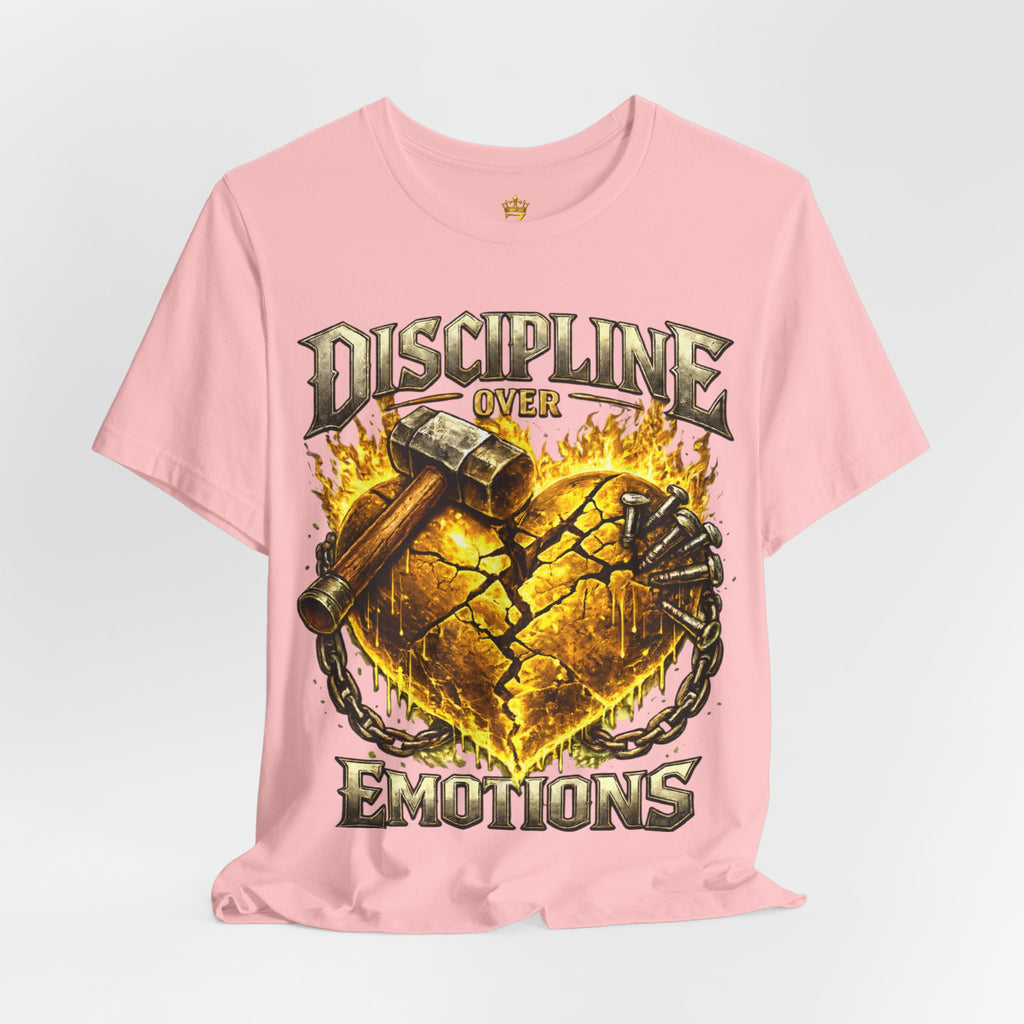 Discipline Over Emotions Premium Graphic T-Shirt (Gold Heart) Printify