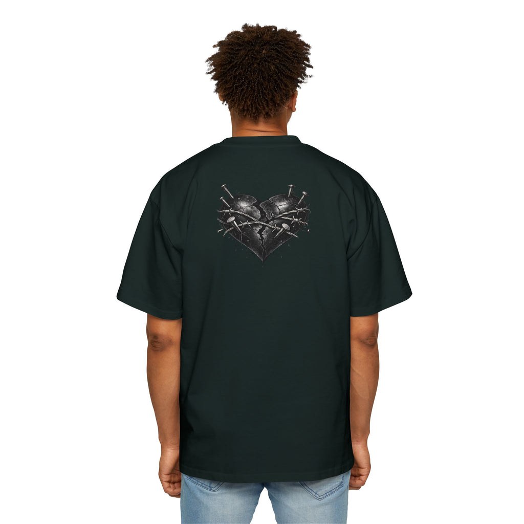 Oversized Discipline Over Emotions Graphic Tee (Black Heart) Printify