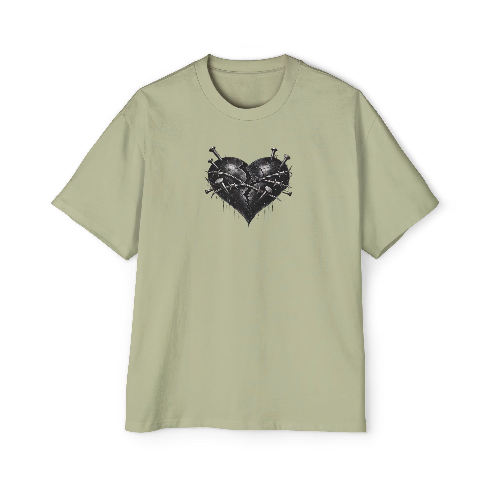 Oversized Discipline Over Emotions (Back) Graphic Tee (Black Heart) Printify